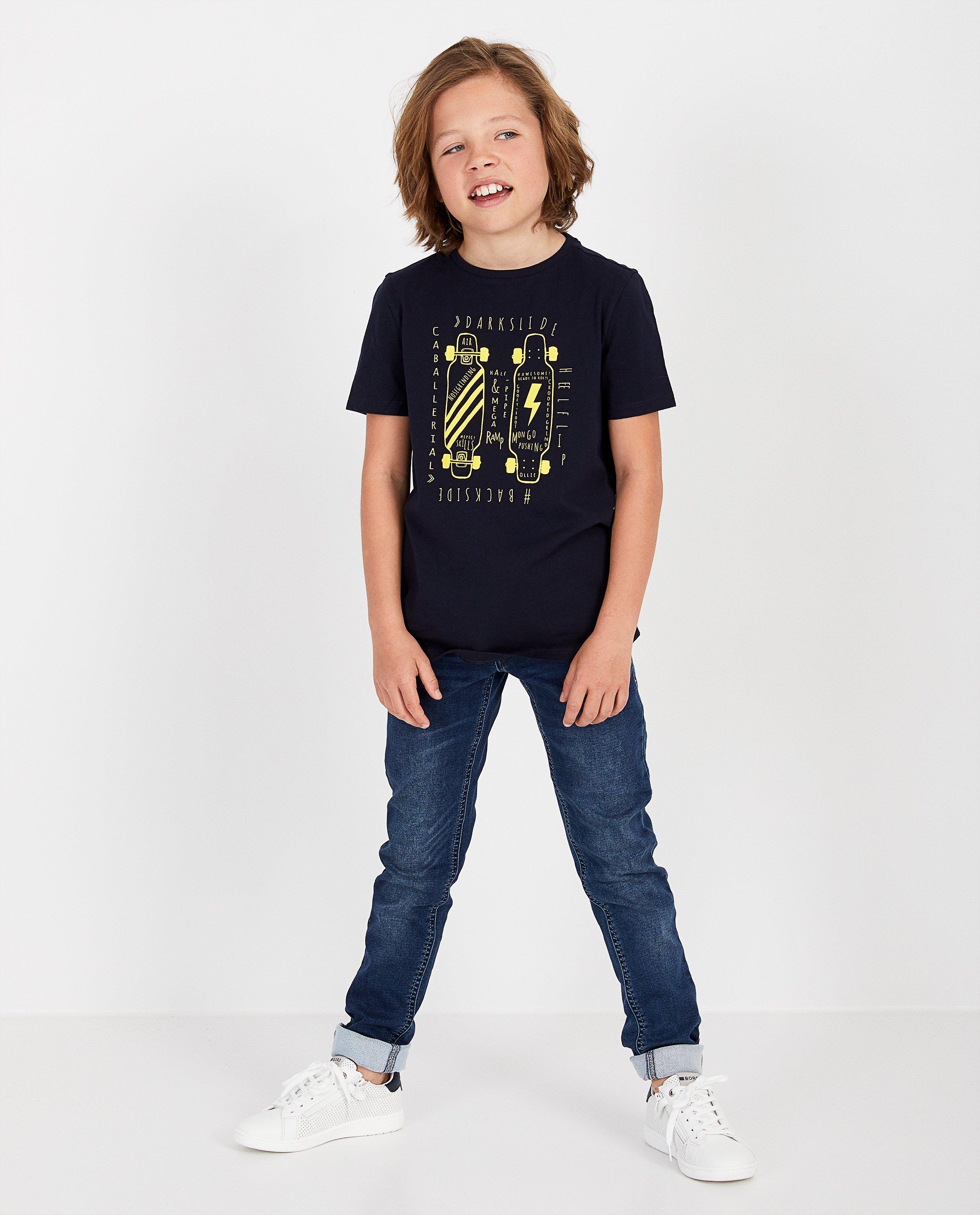 Jeans slim gris en sweat denim Simon, 7-14 ans - stretch - JBC