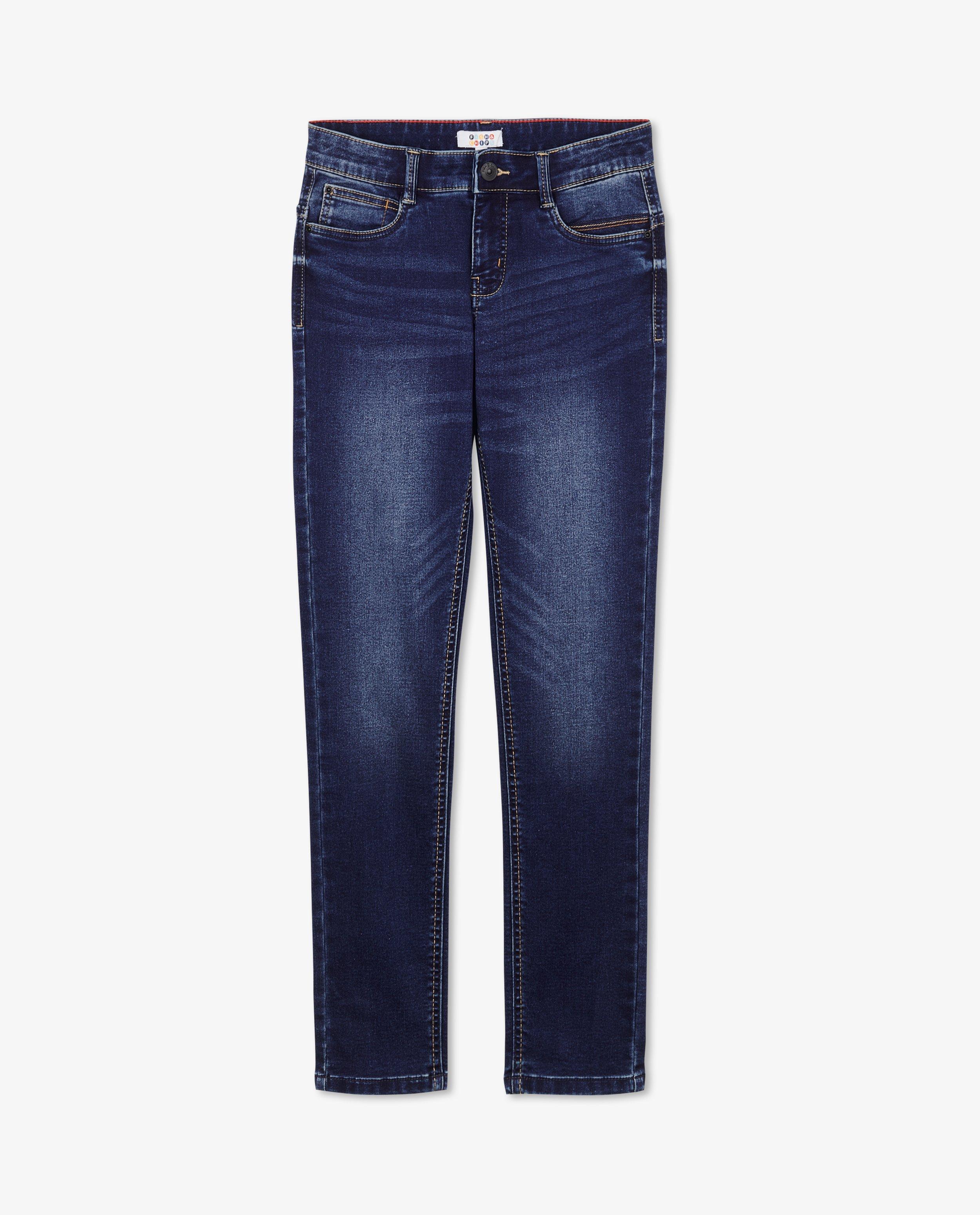 Jeans - Blauwe jeans van sweat denim, slim fit