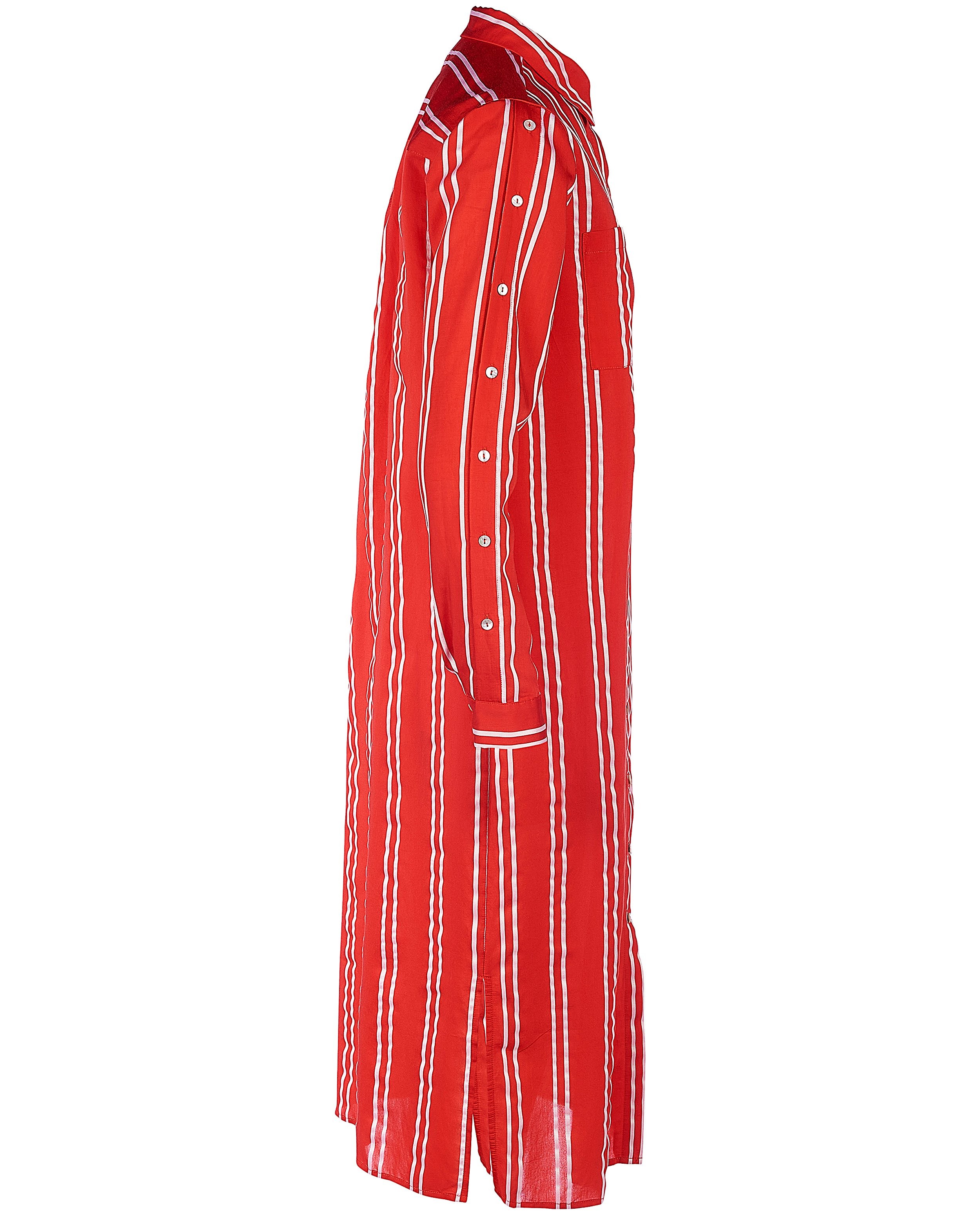 Kleedjes - Rode jurk met strepen Karen Damen