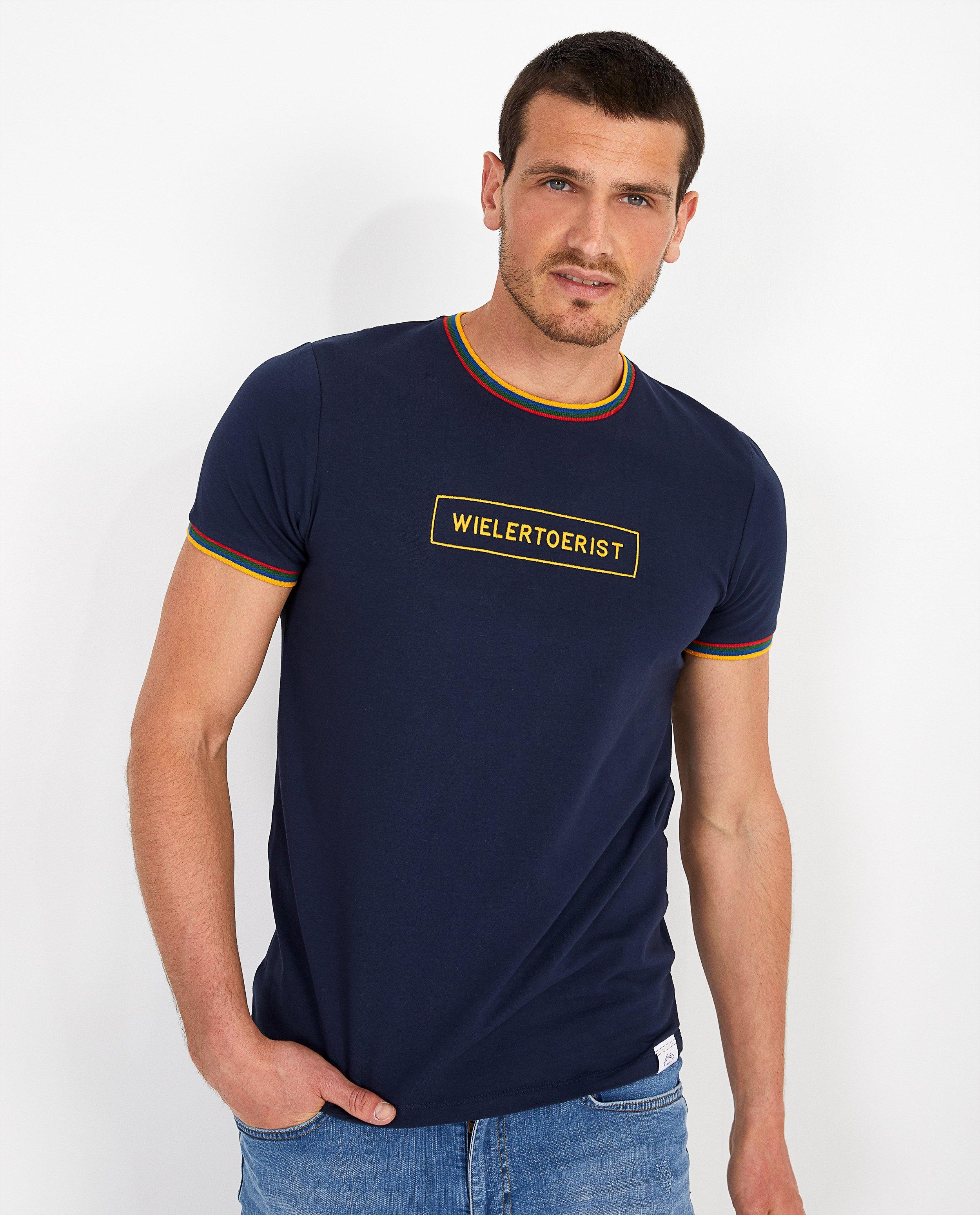T-shirts - Blauw 'wielertoerist'-shirt Baptiste