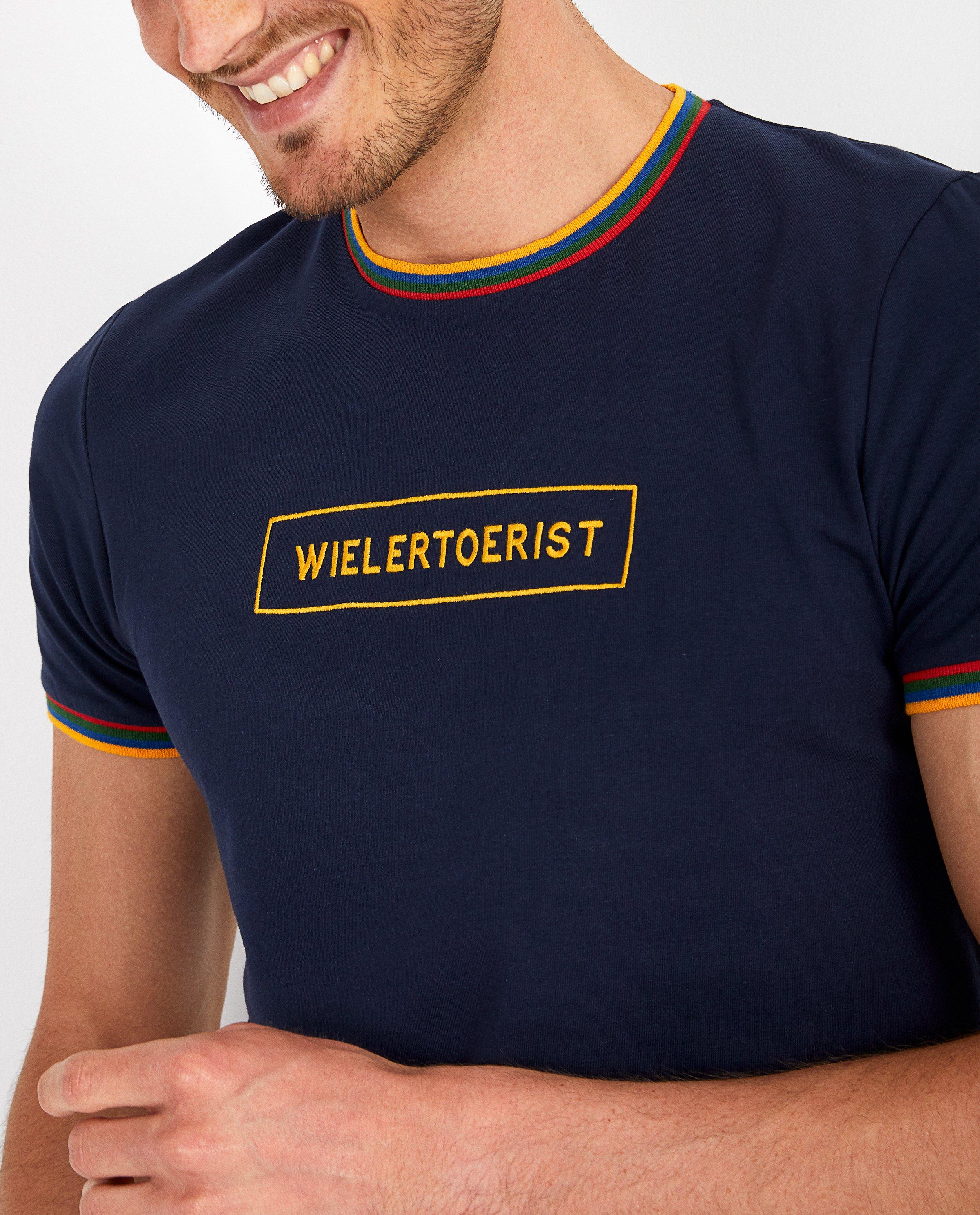 T-shirts - Blauw 'wielertoerist'-shirt Baptiste