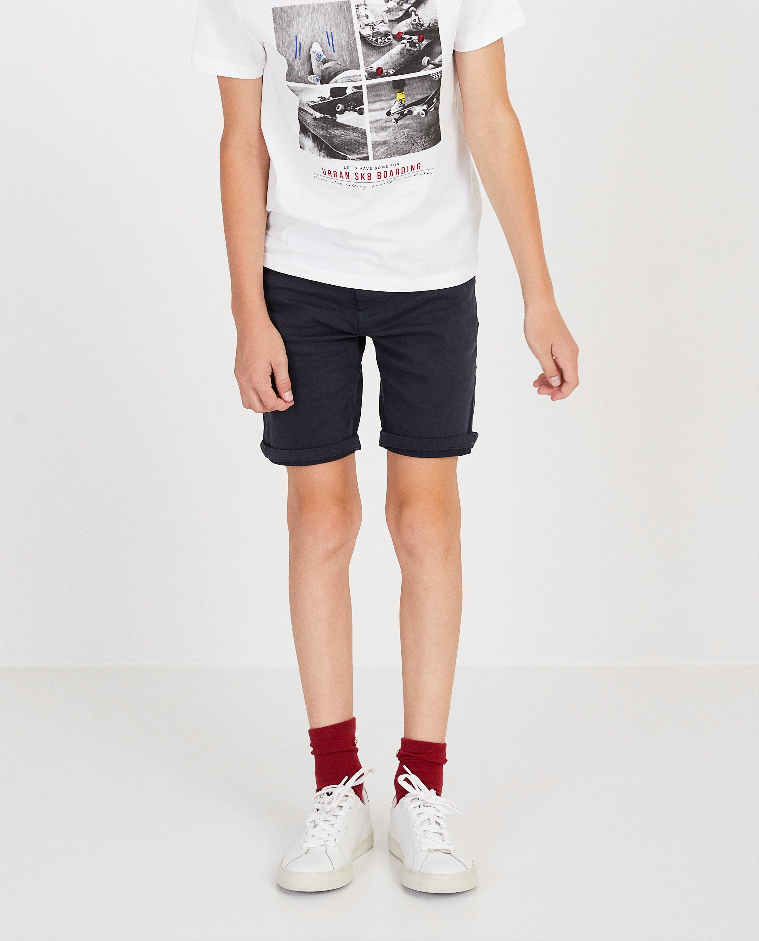 Shorts - Bermuda en sweat denim, 7-14 ans
