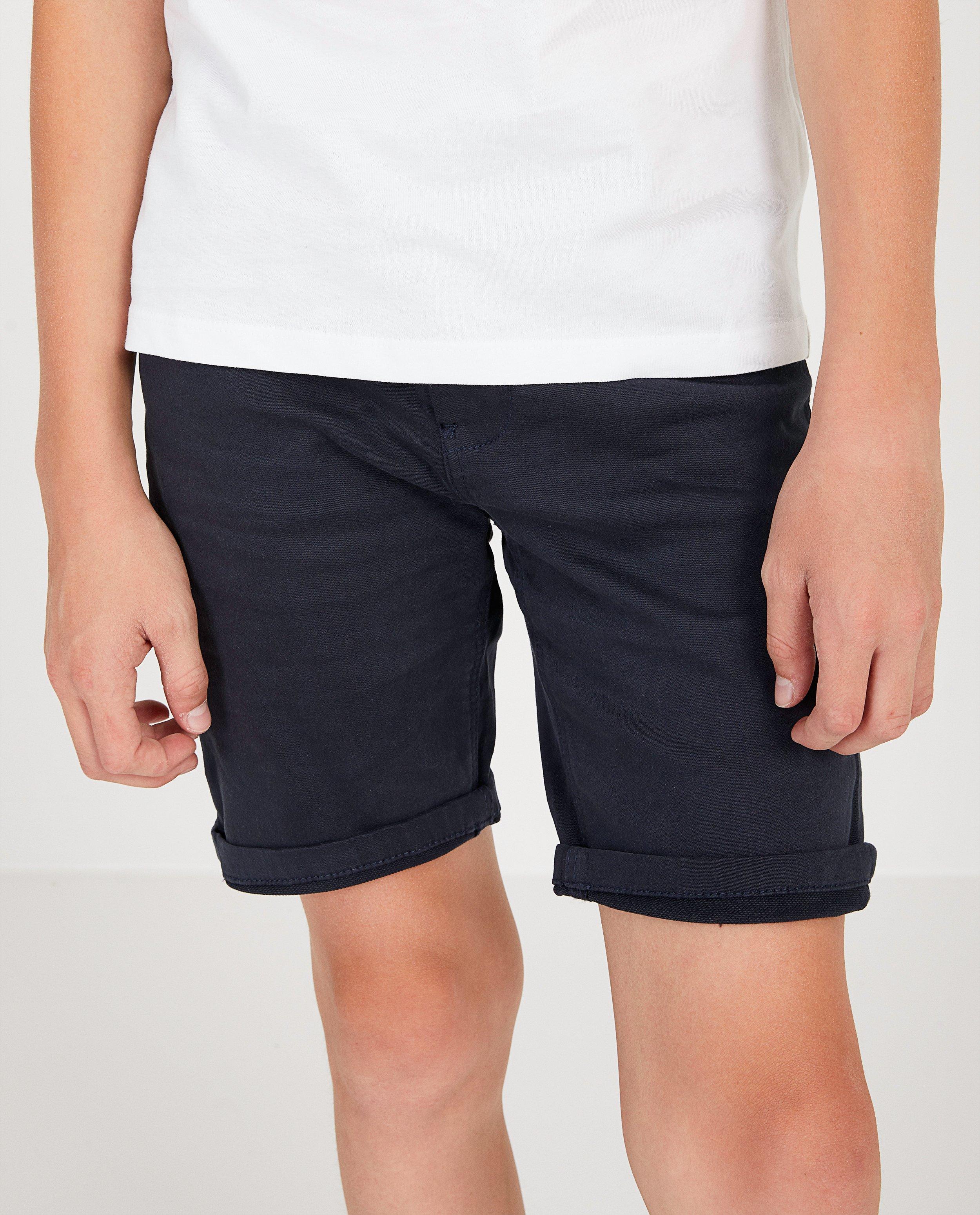 Shorten - Organic sweat denim bermuda, 7-14 jaar