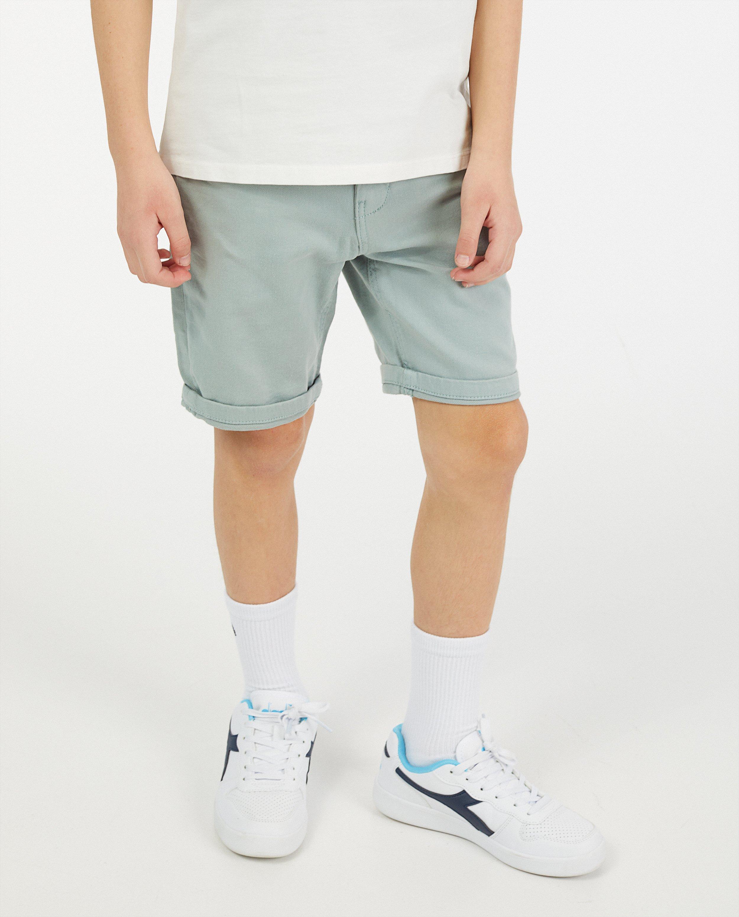 Shorten - Organic sweat denim bermuda, 7-14 jaar