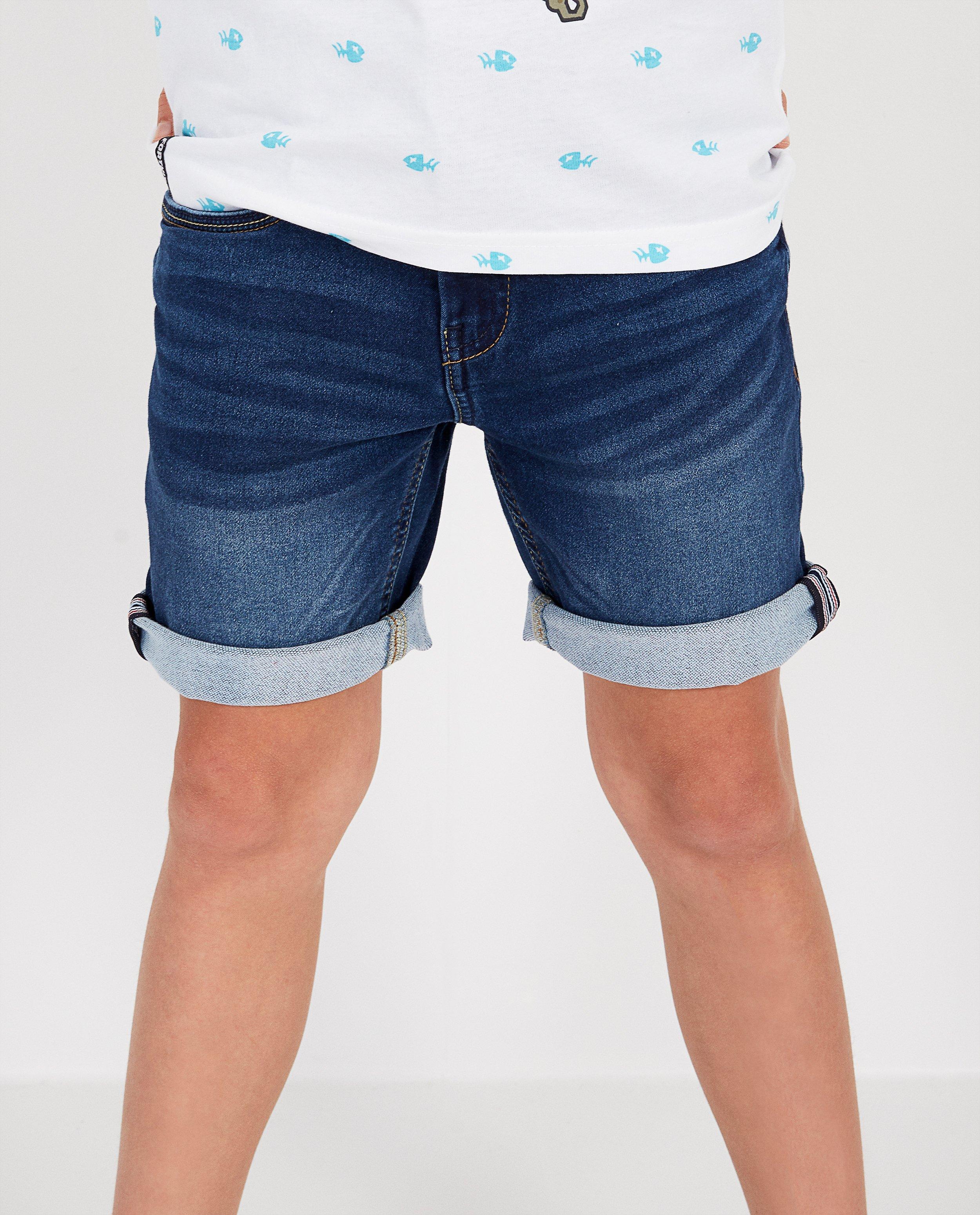 Shorts - Short en sweat denim Simon, 7-14 ans