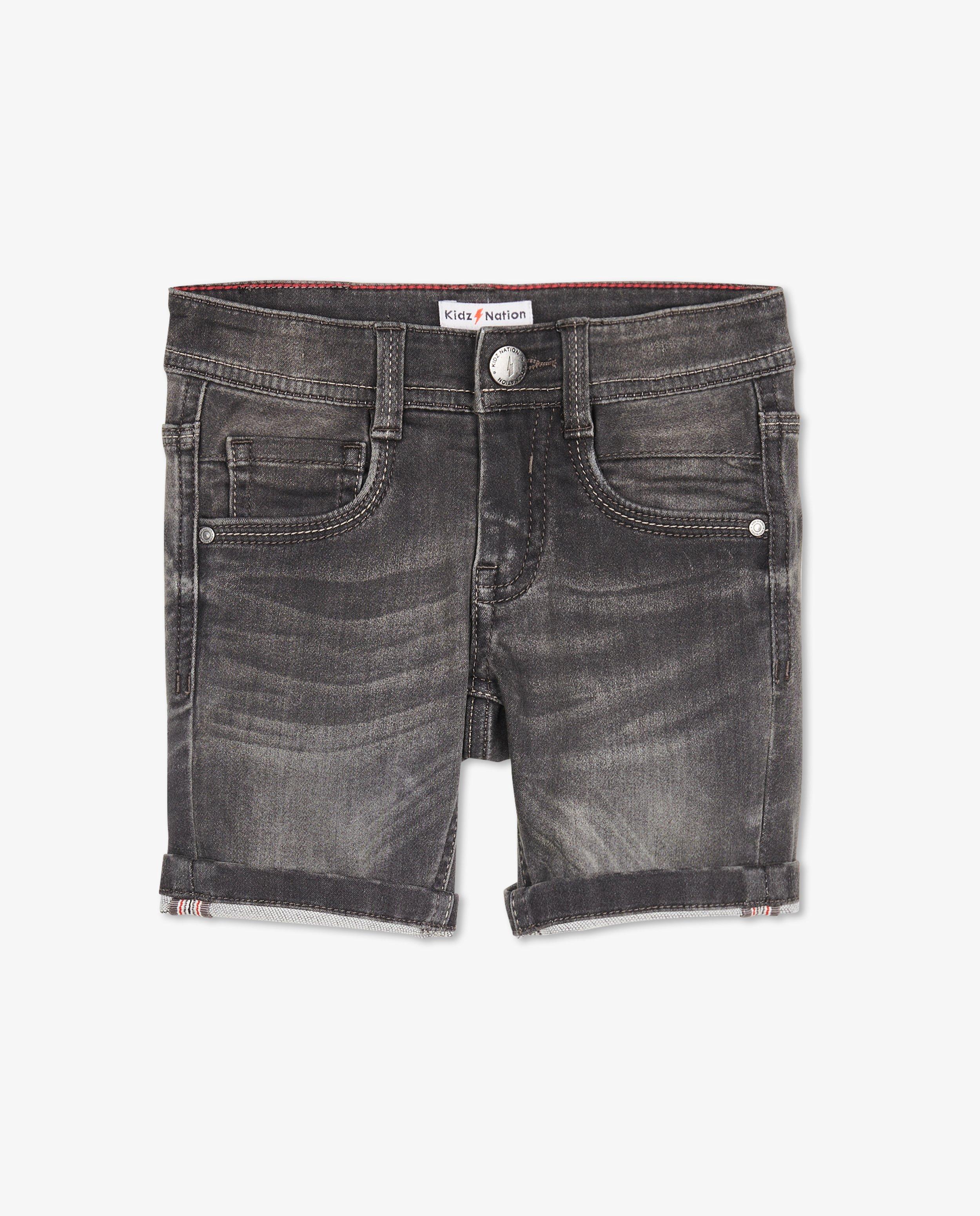 Short en sweat denim Simon, 2-7 ans - en gris - JBC