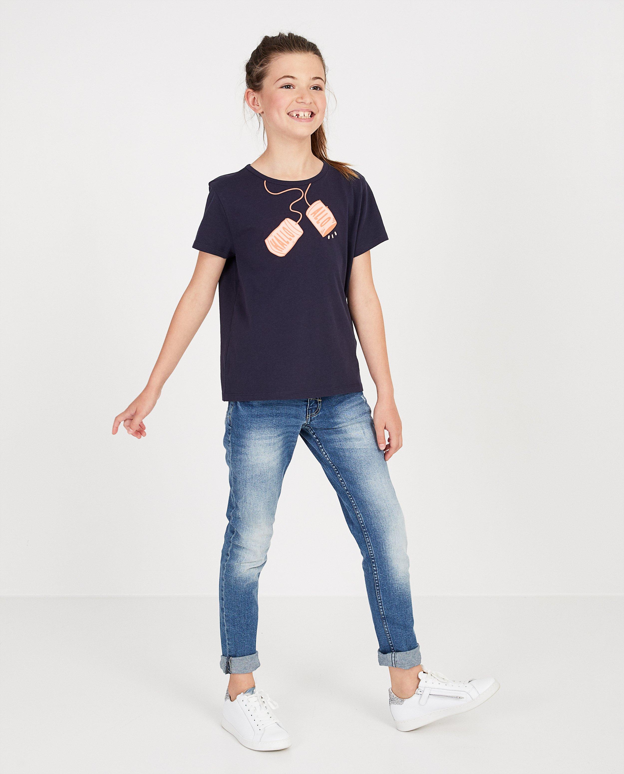 T-shirt bleu, imprimé BESTies - BESTies - Besties