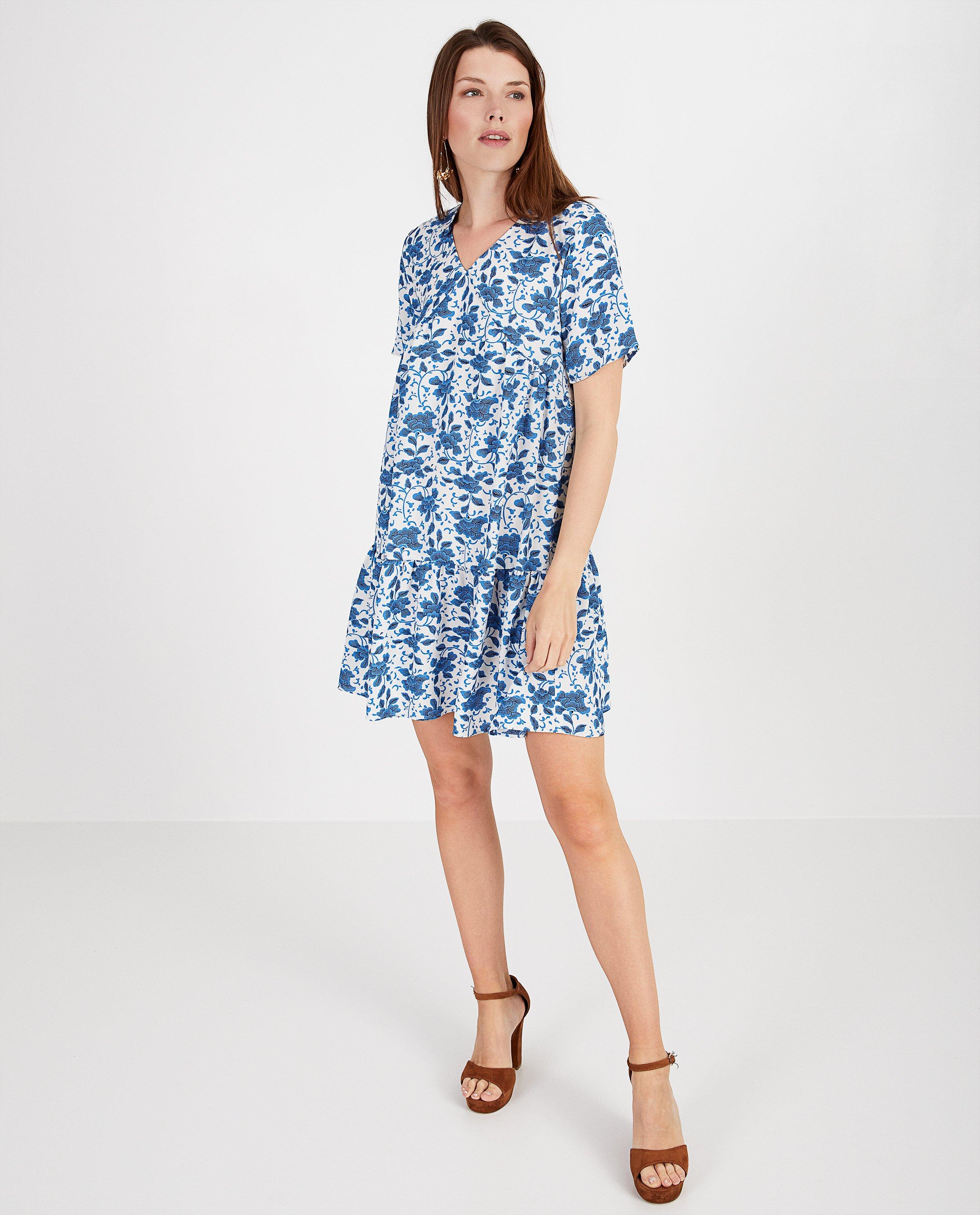 Witte jurk met print Sora - allover - Sora