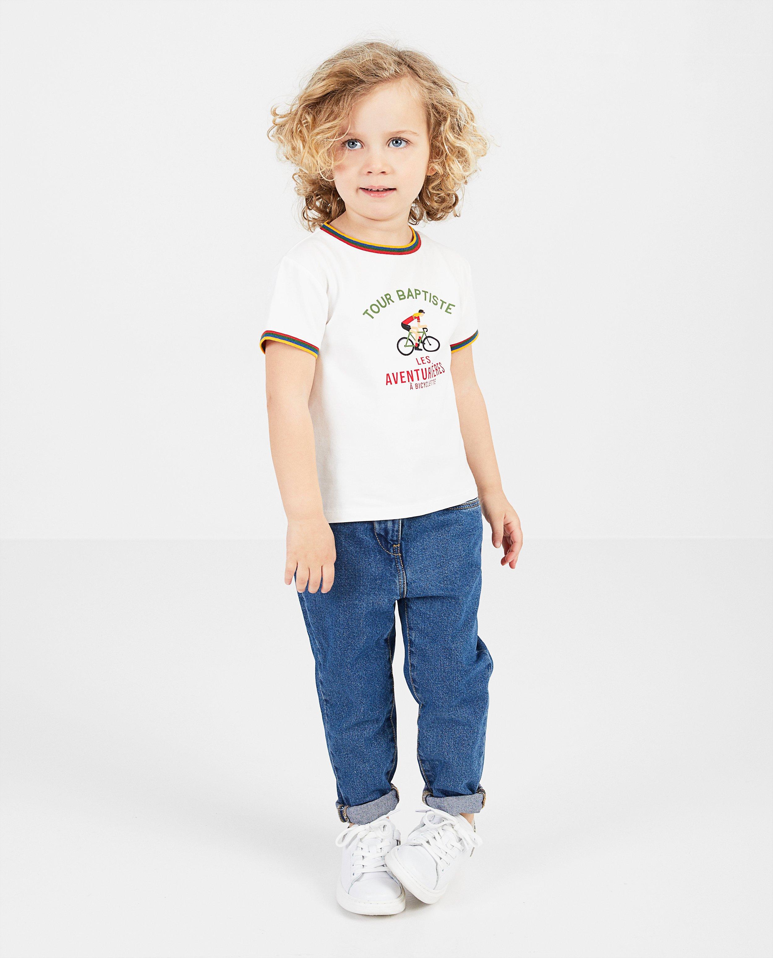 T-shirt blanc Baptiste - inscription et imprimé - Baptiste