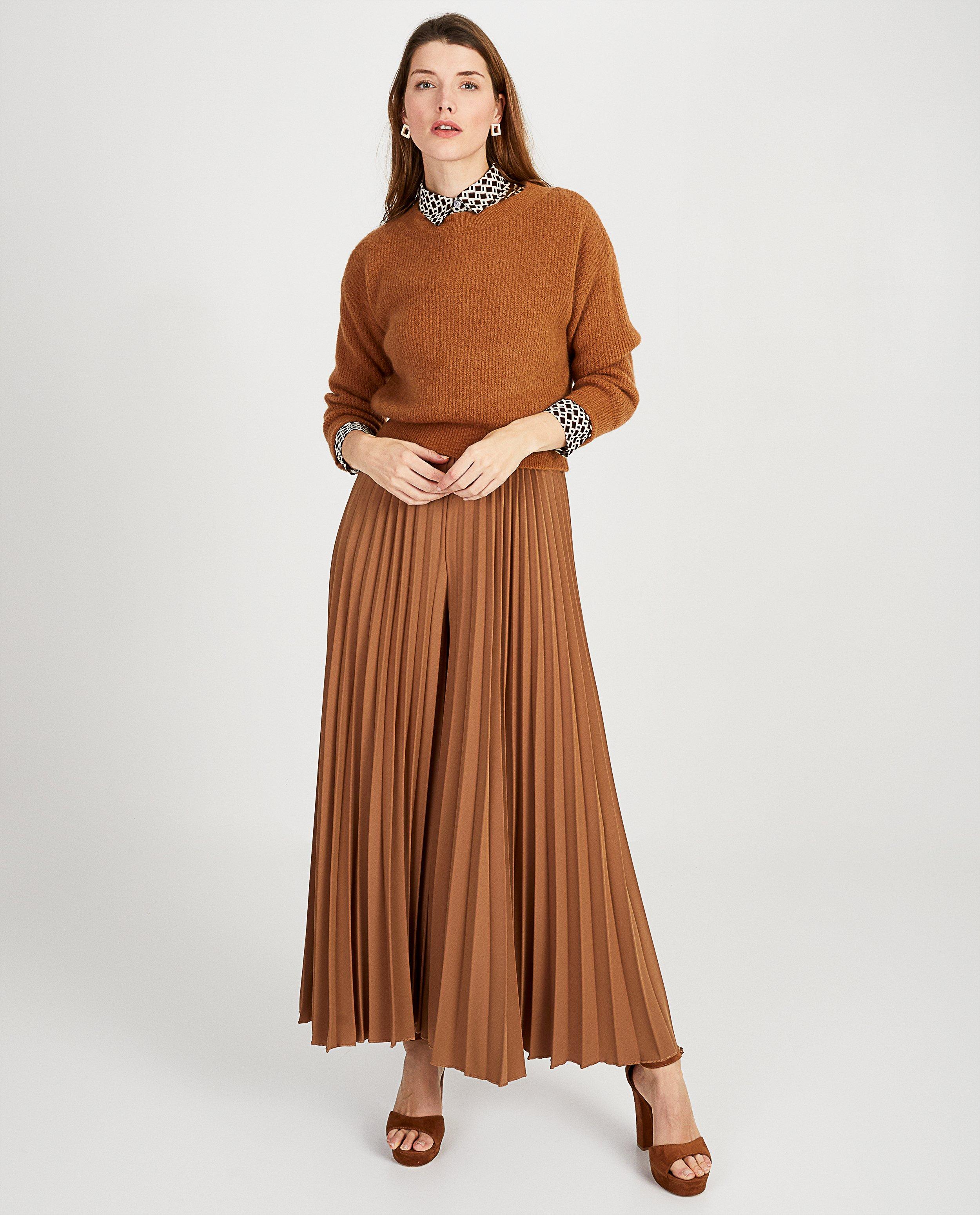 Pantalon plissé brun Ella Italia - jambes très larges - Ella Italia