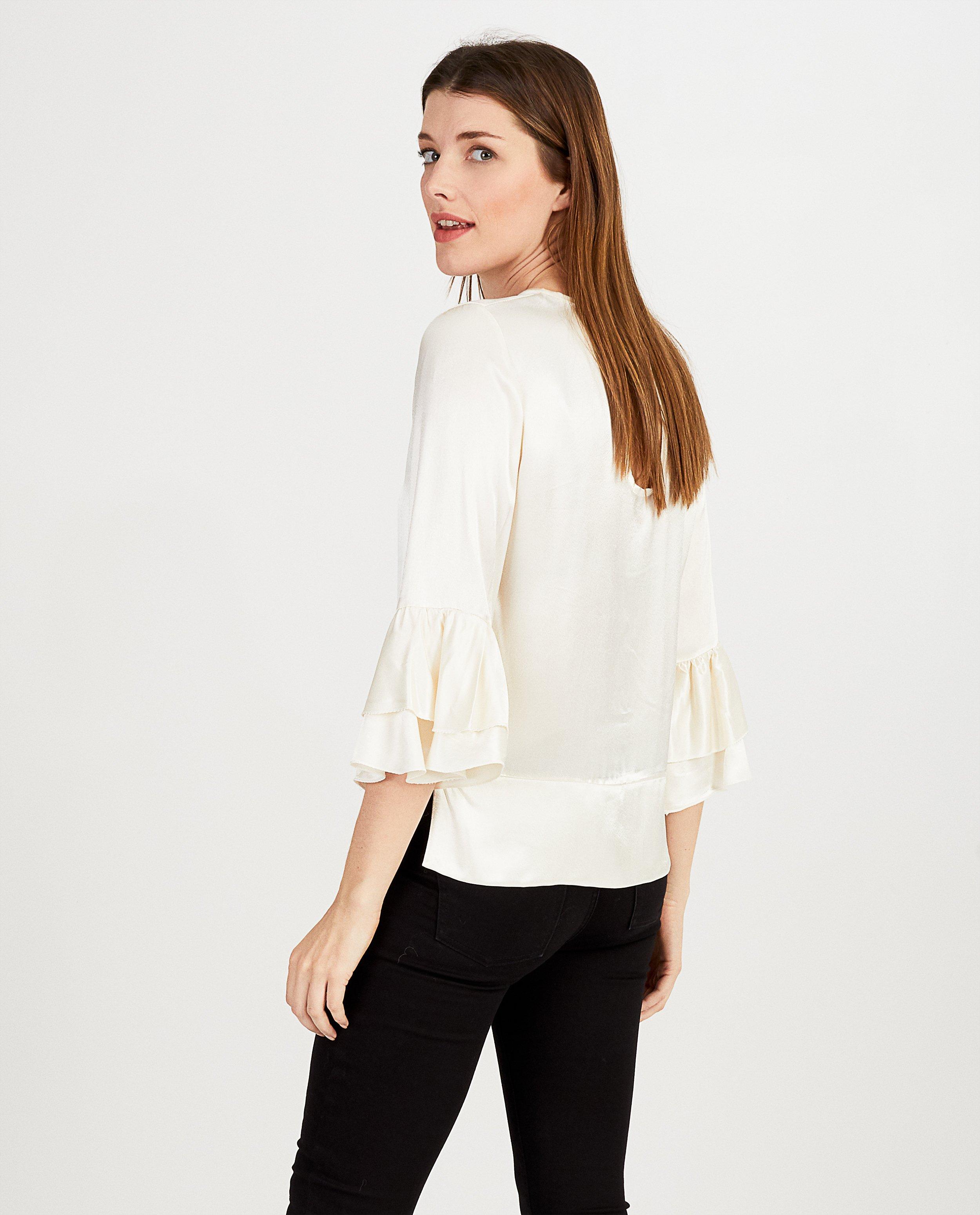 Hemden - Witte glanzende blouse Ella Italia
