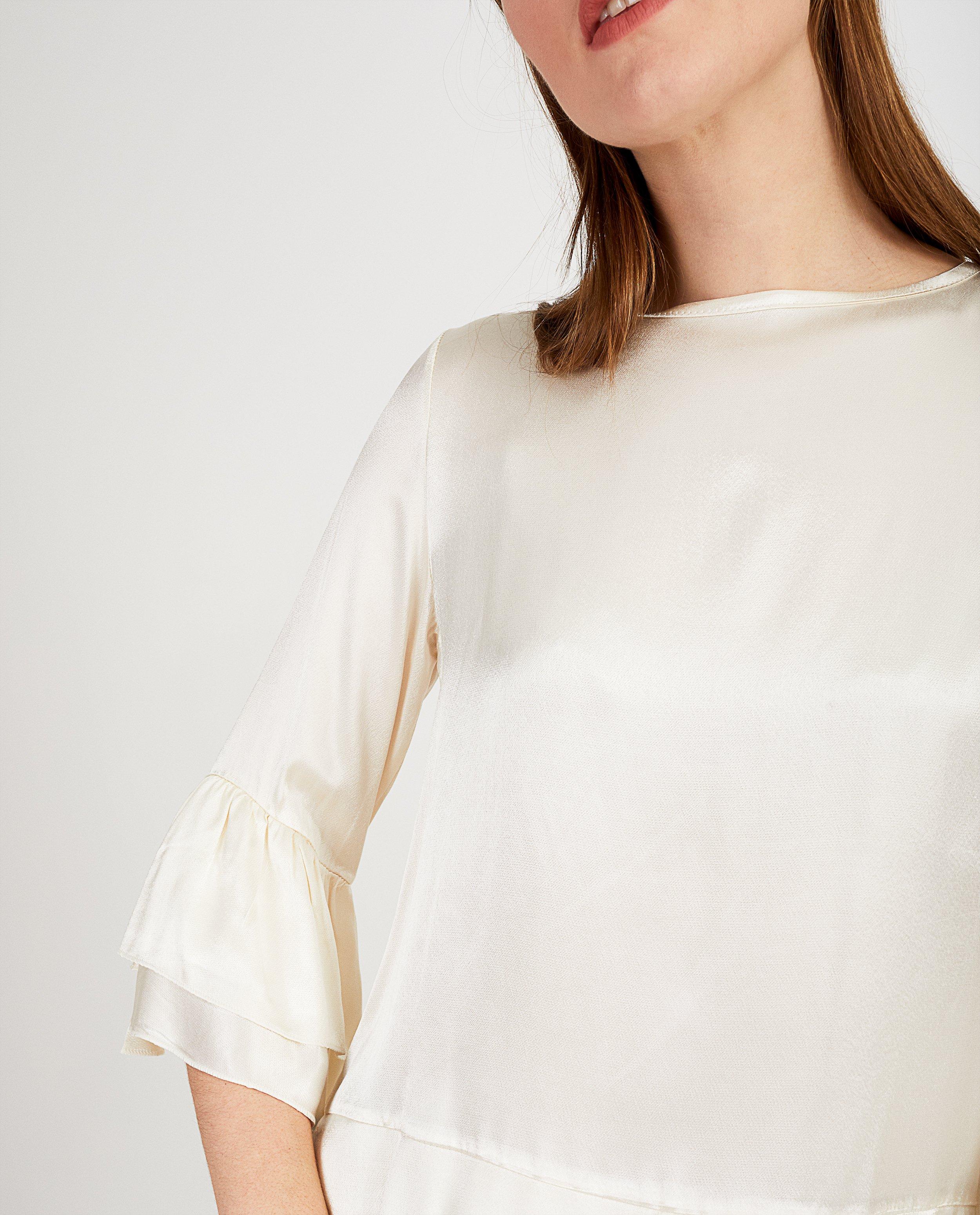 Hemden - Witte glanzende blouse Ella Italia