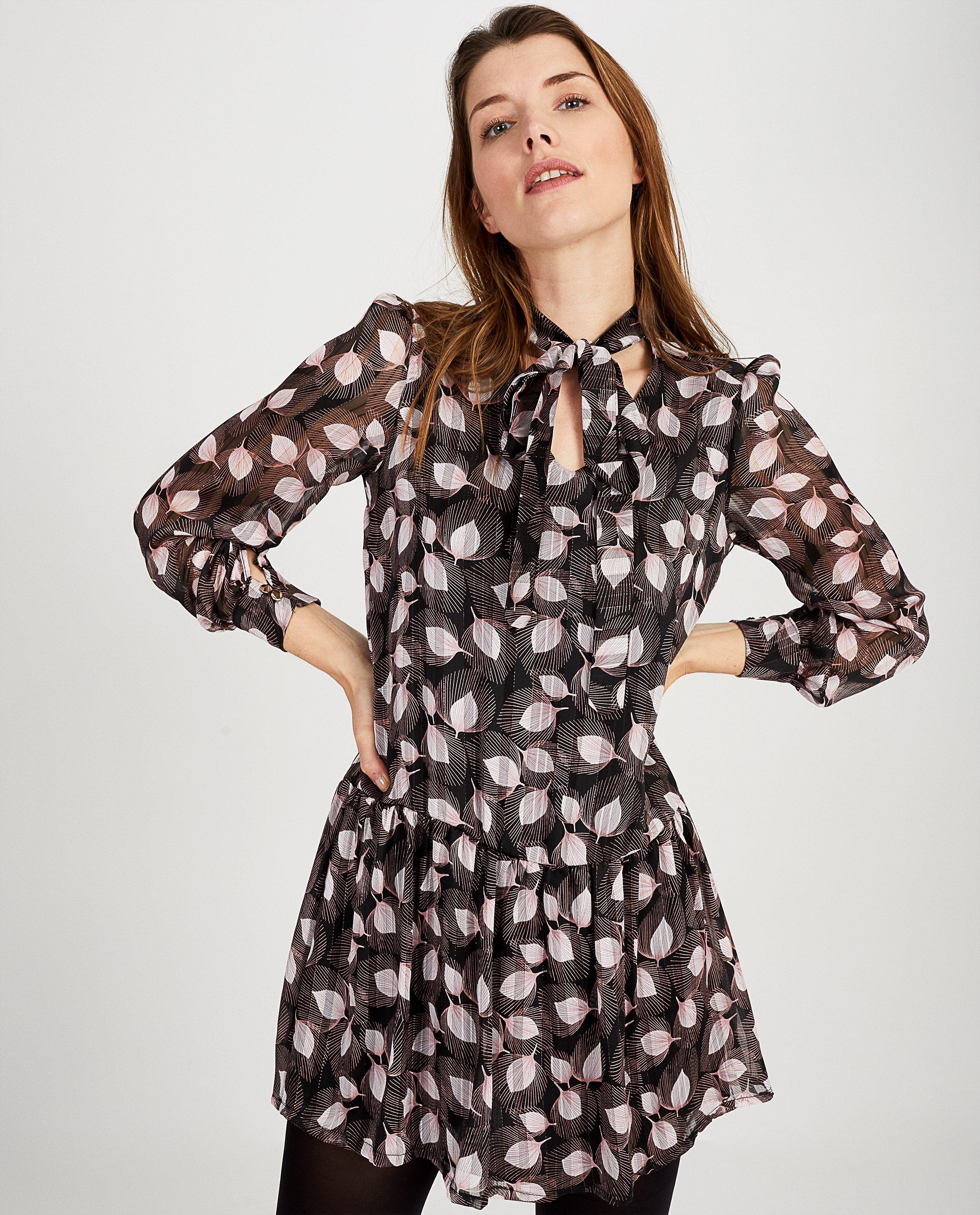Kleedjes - Zwarte jurk met print Ella Italia