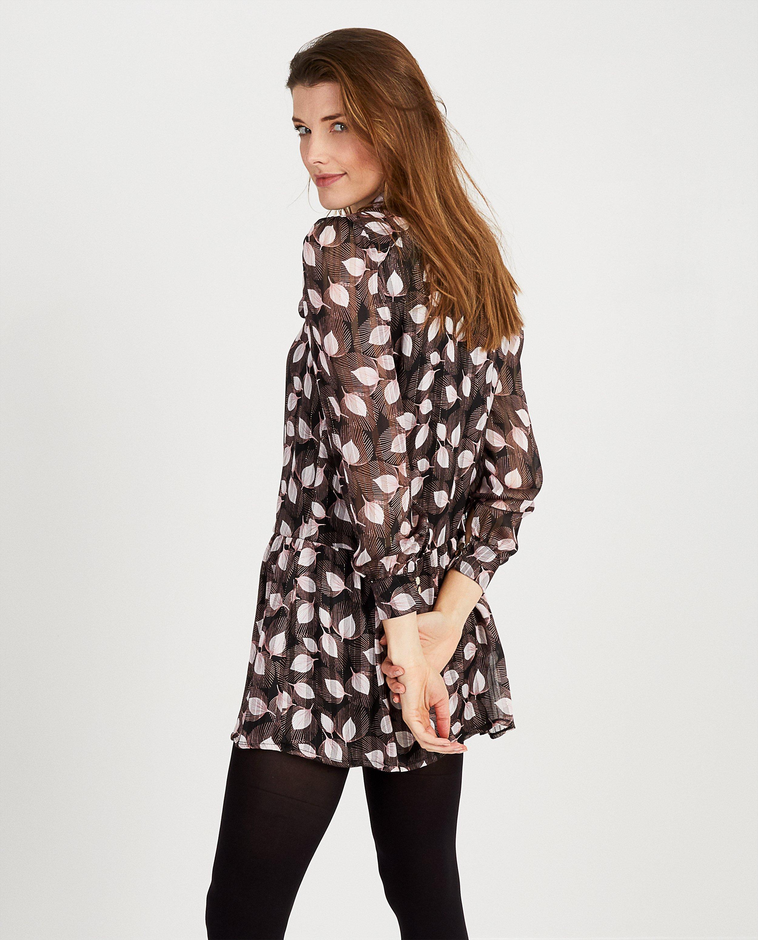 Kleedjes - Zwarte jurk met print Ella Italia