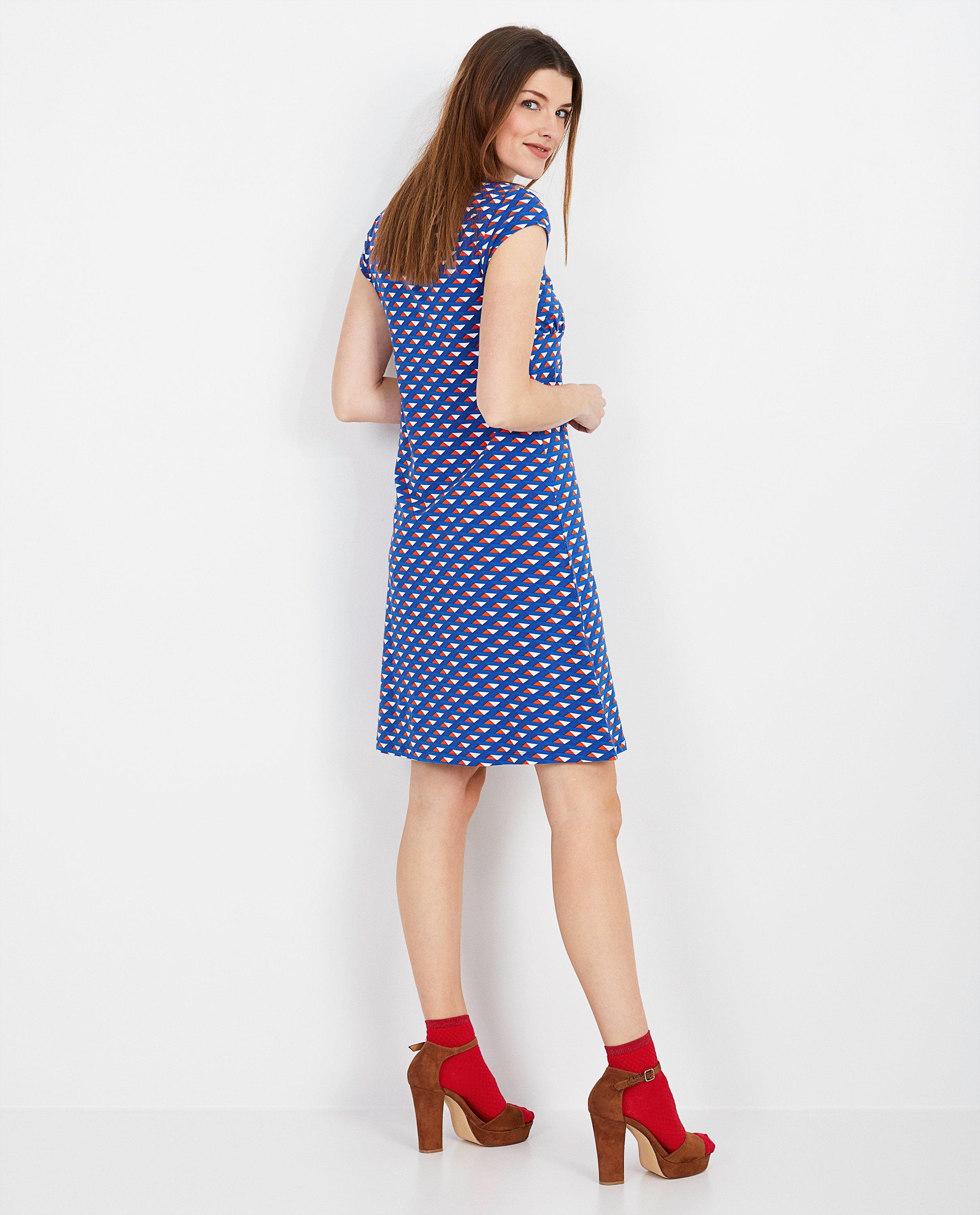 Kleedjes - Blauwe jurk met print Froy en Dind