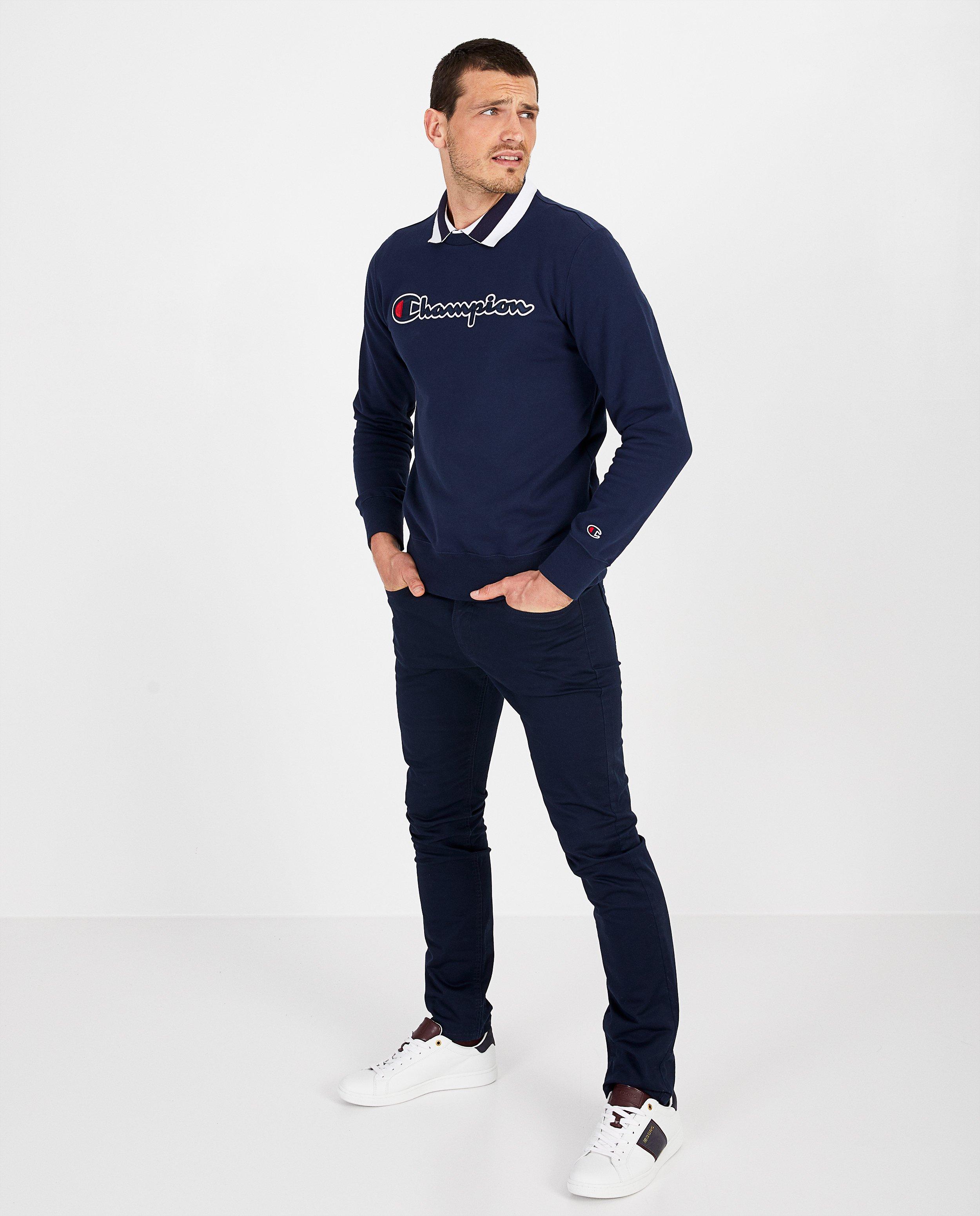 Blauwe sweater Champion - met opschrift - Champion