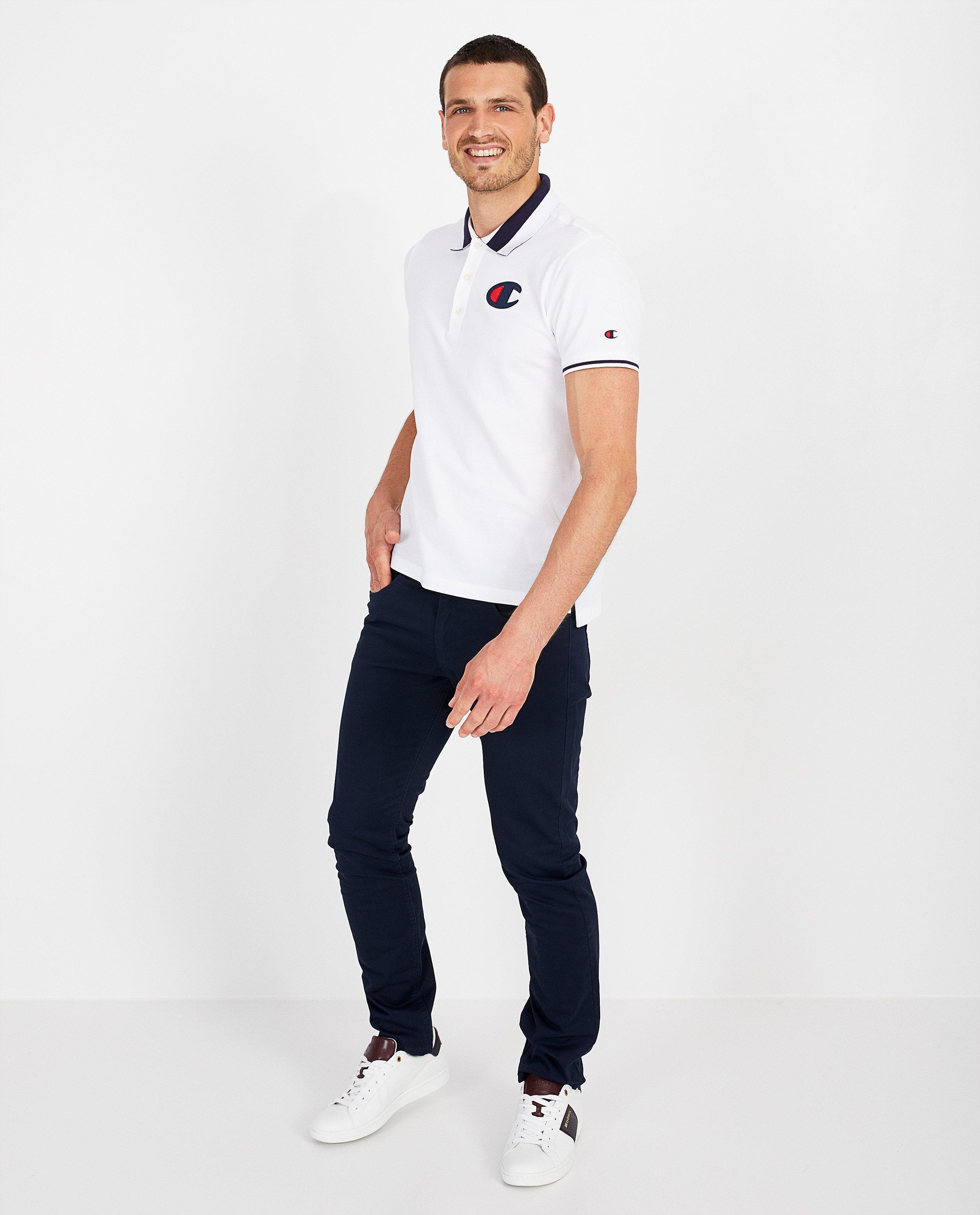 Polo blanc Champion - et bleu - Champion