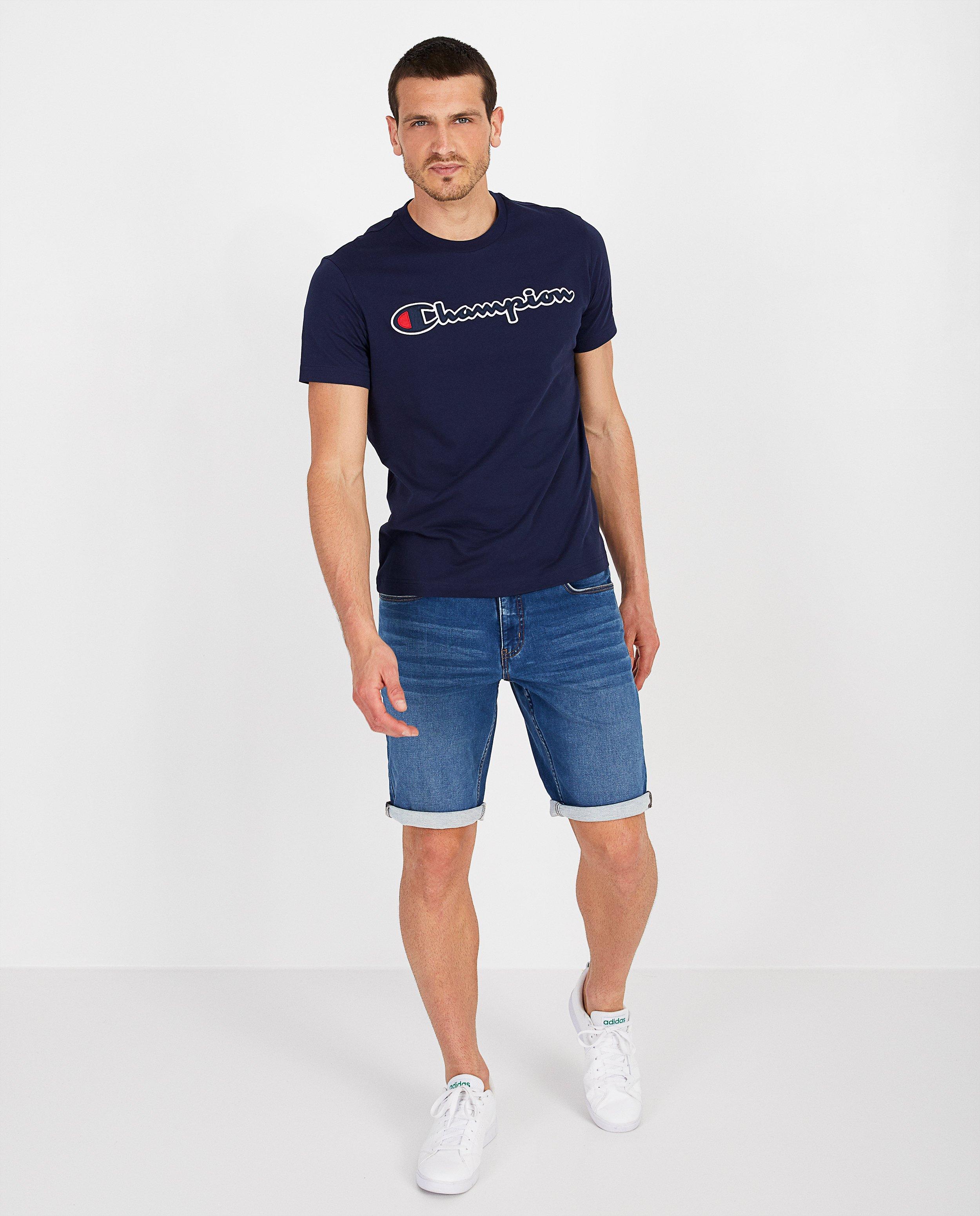 Blauw T-shirt Champion - met opschrift - Champion