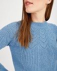 Truien - Blauwe trui met ajourpatroon