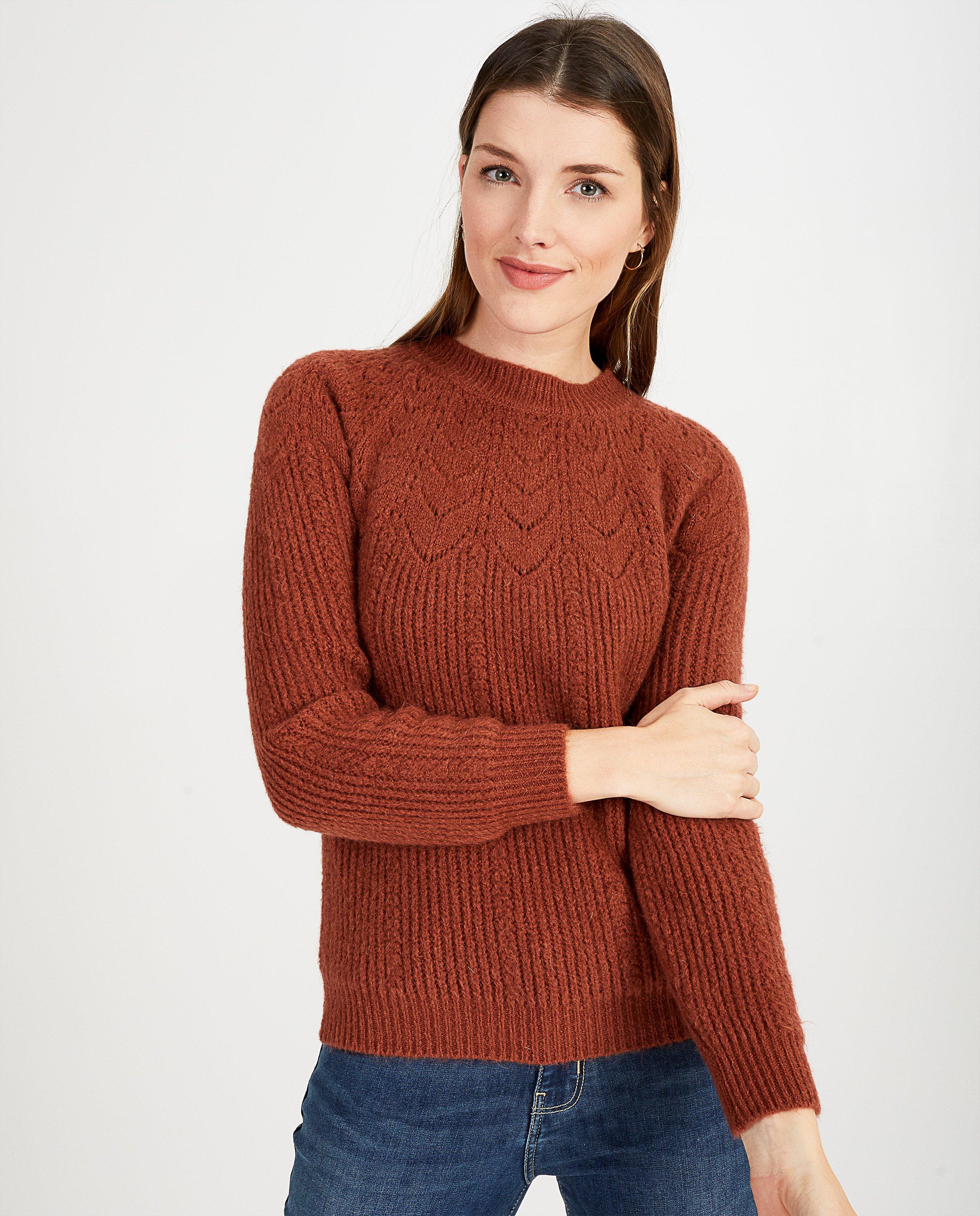Pulls - Witte trui met ajourpatroon