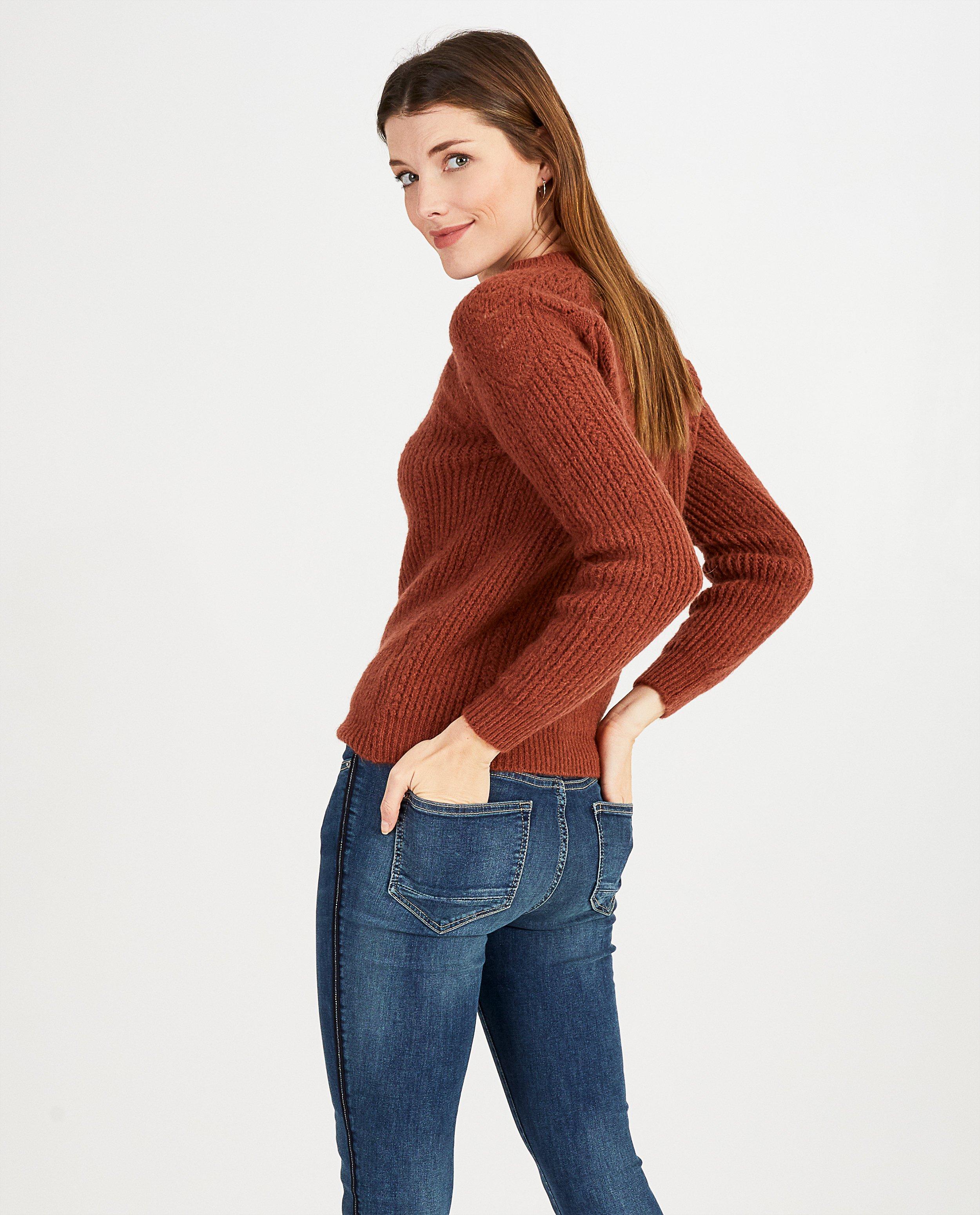Pulls - Witte trui met ajourpatroon