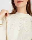 Truien - Witte trui met ajourpatroon