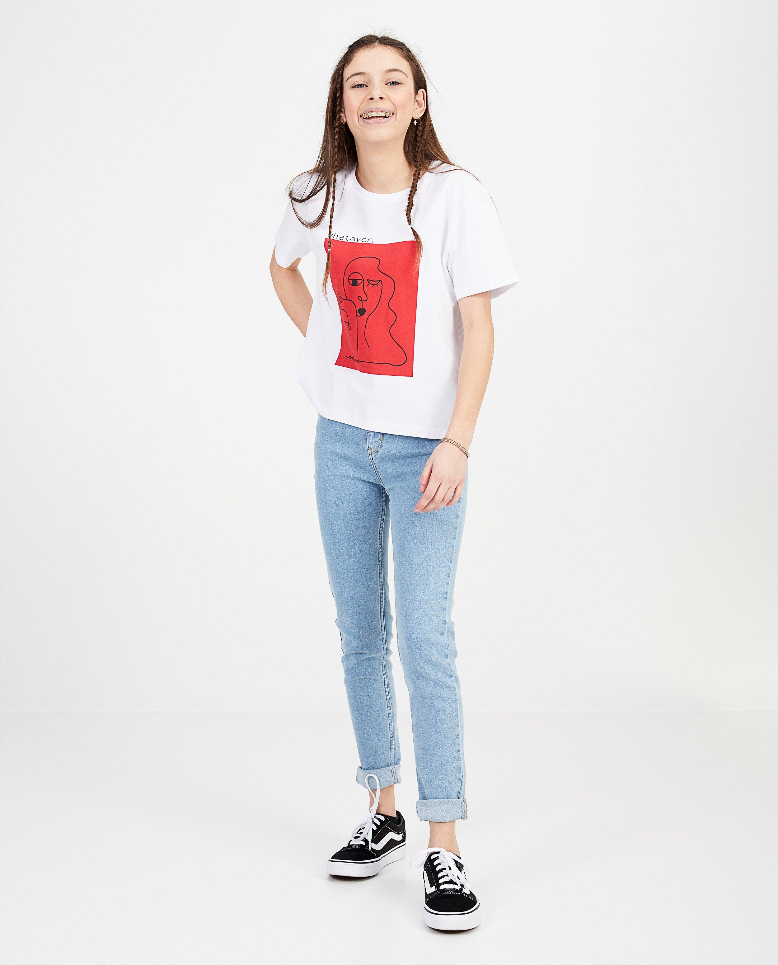Wit T-shirt met rode print - Product Detail - wit - afbeelding nummer 1
