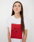 T-shirts - Wit T-shirt met rode print