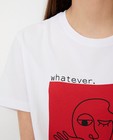 T-shirts - Wit T-shirt met rode print