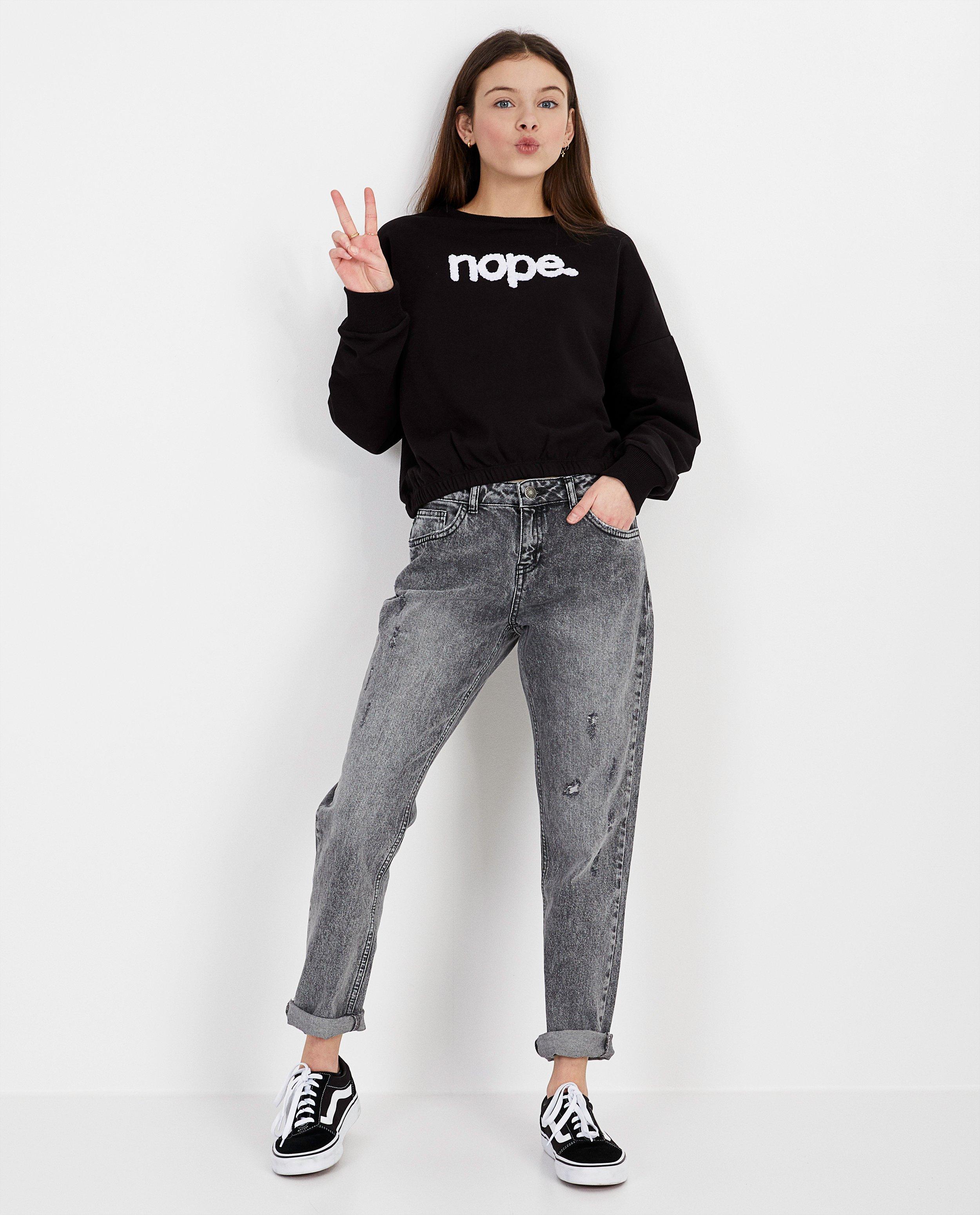Sweater noir avec inscription - nope. - Groggy