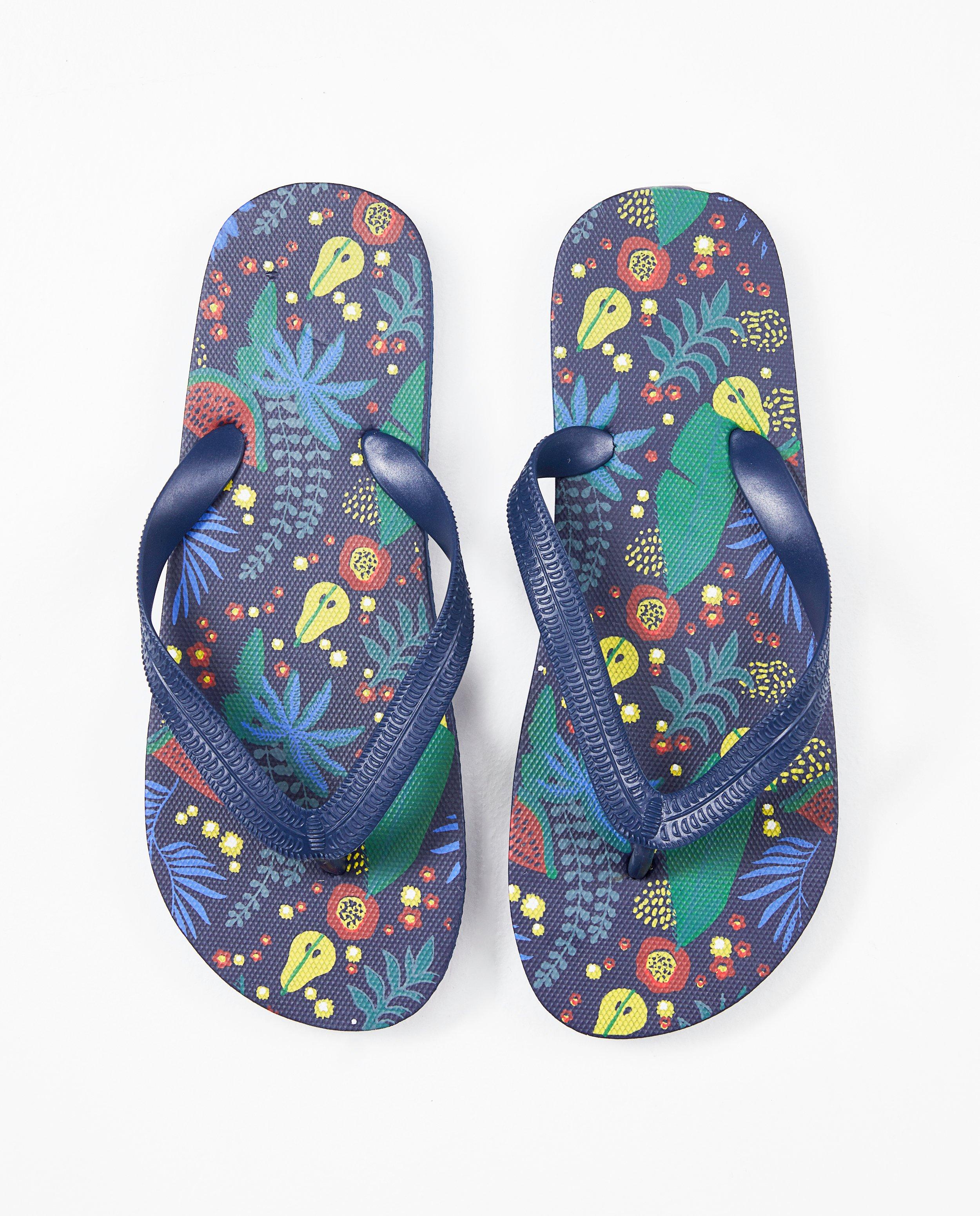 Tongs bleues, pointure 33-40 - imprimé intégral - JBC
