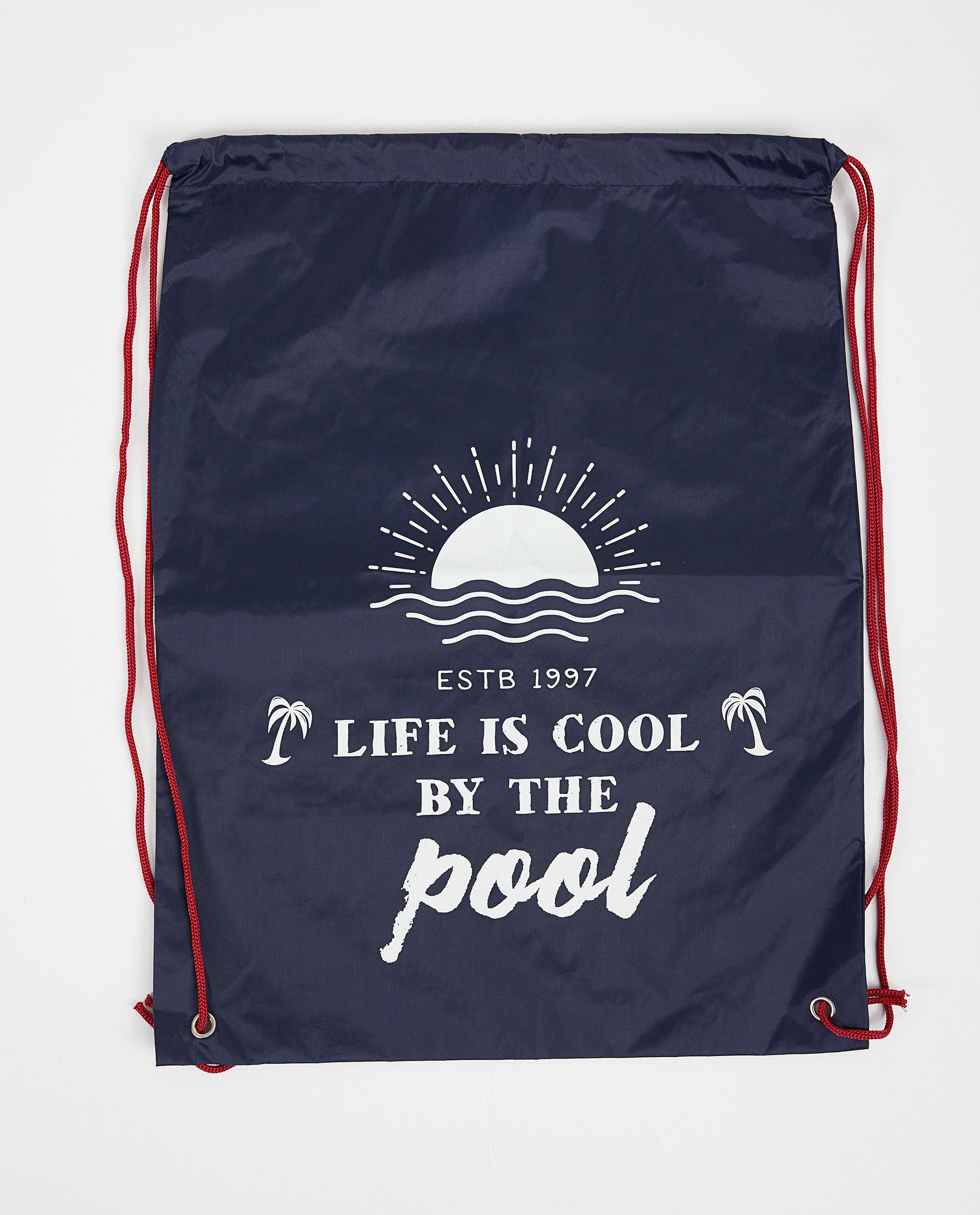 Sac de natation bleu avec imprimé - avec cordon de serrage sous tunnel - JBC