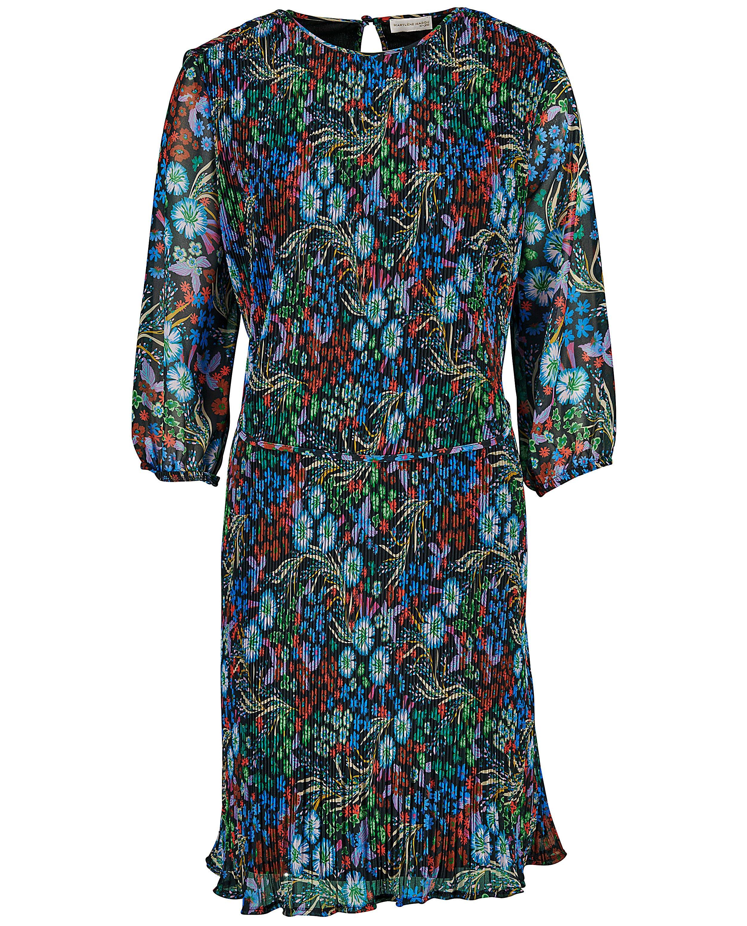 Robes - Robe noire à fleurs Marylène Madou