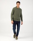 Pull vert à col châle - avec motif tricoté - Quarterback