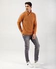 Pull beige à col châle - avec motif tricoté - Quarterback
