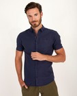Hemden - Donkerblauw hemd met korte mouwen