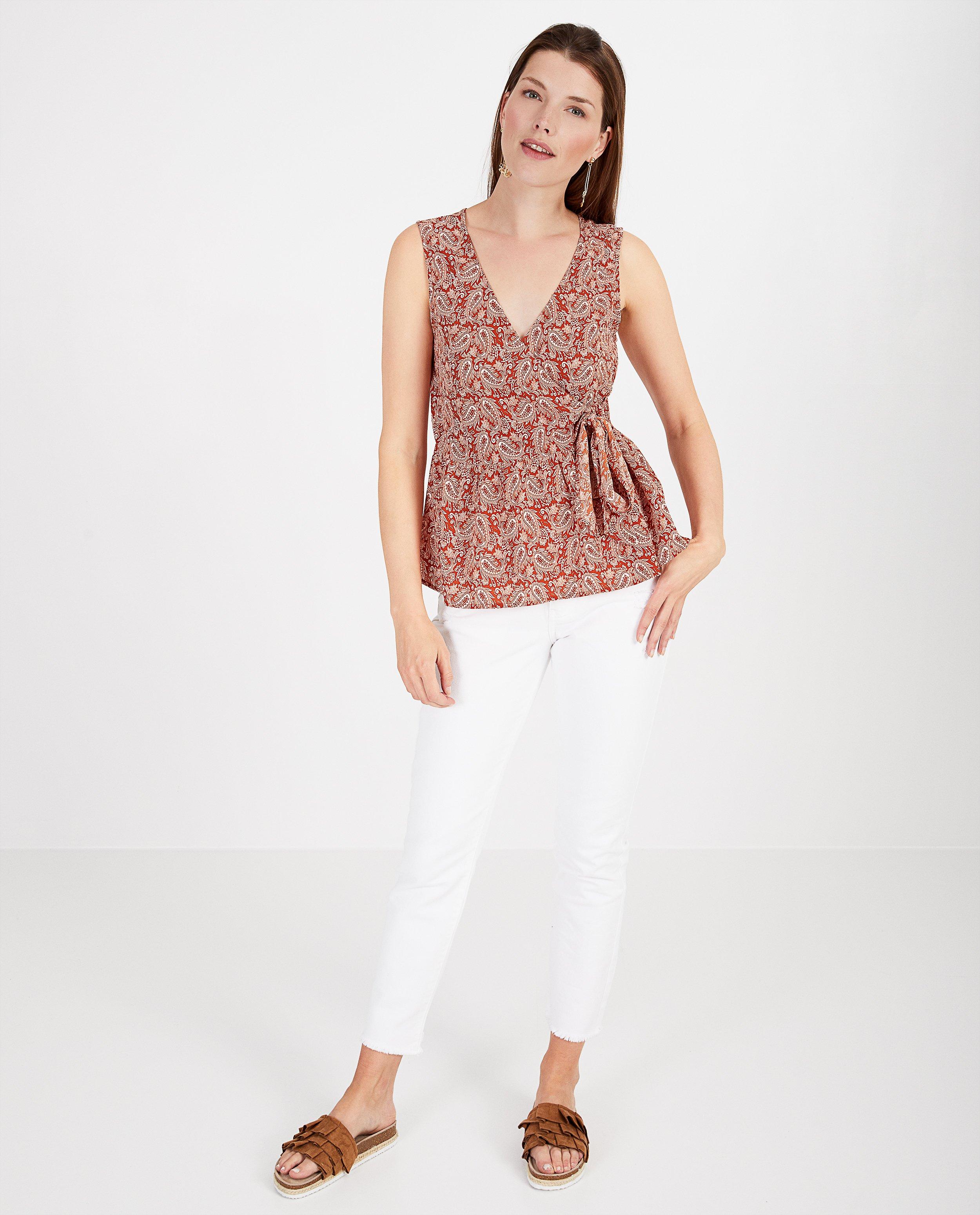 Roestbruine blouse met print Sora - allover - Sora