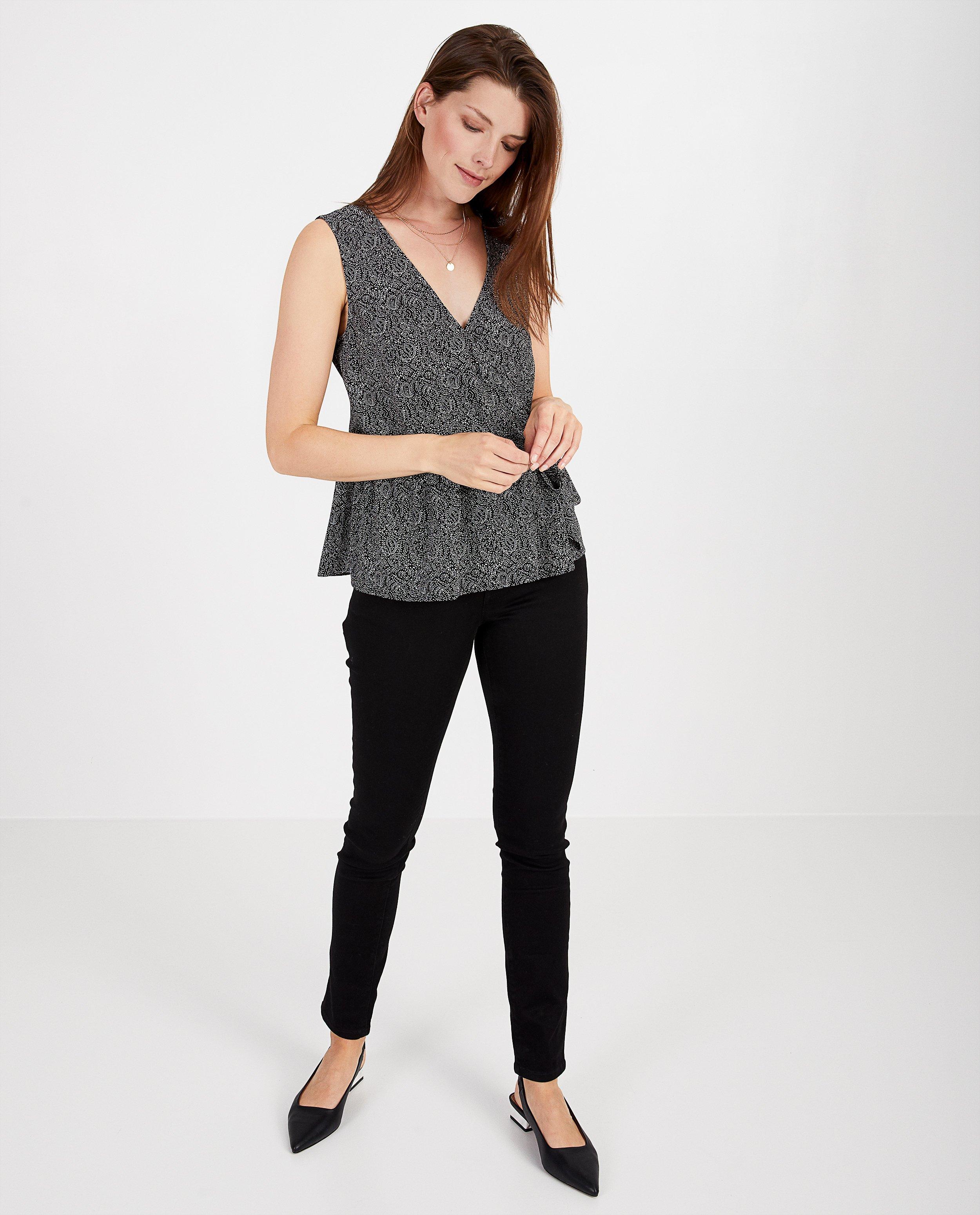 Zwarte blouse met print Sora - allover - Sora