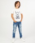 Wit T-shirt met fiets BESTies - met print - Besties