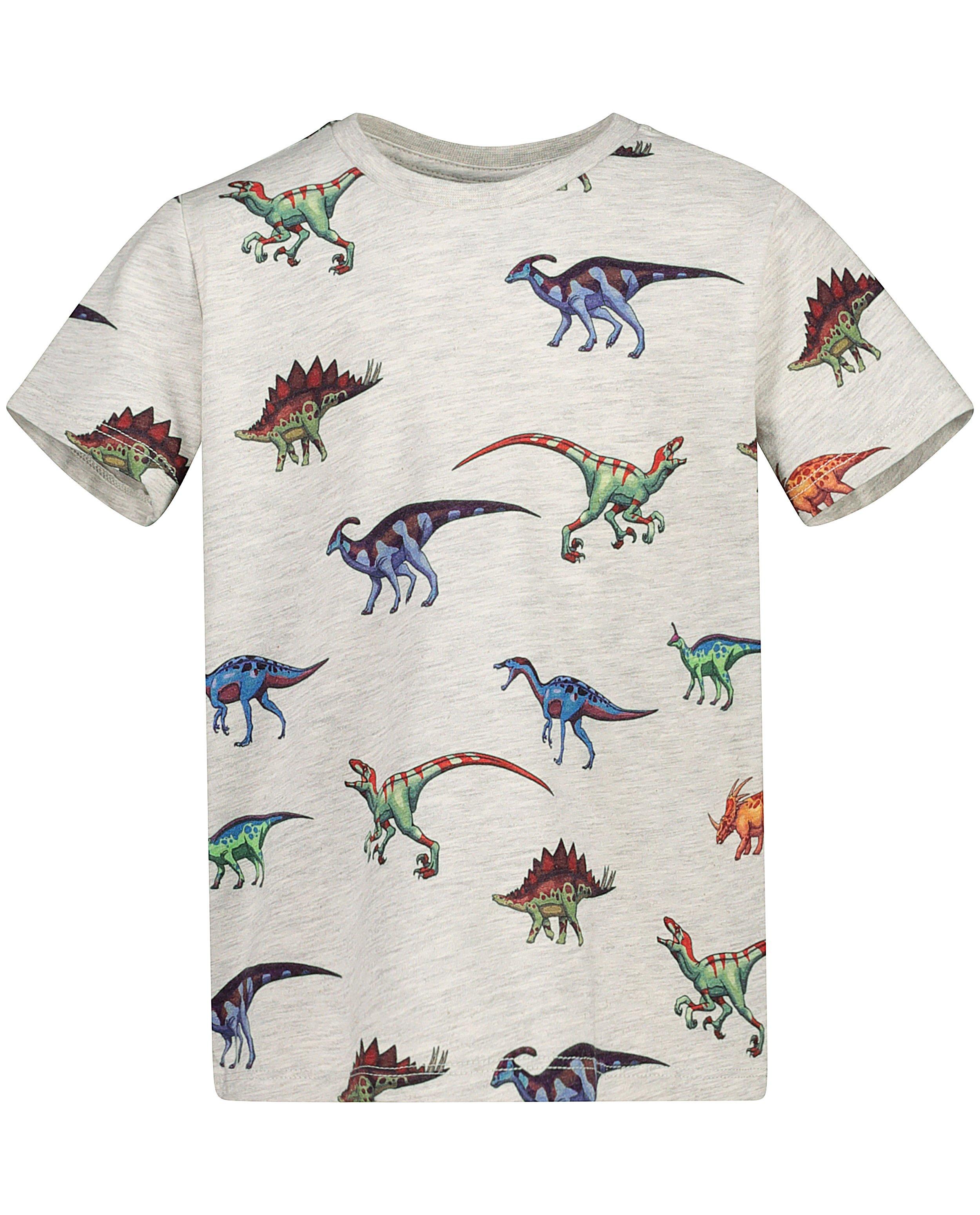 T-shirts - Grijs T-shirt met dino-print.