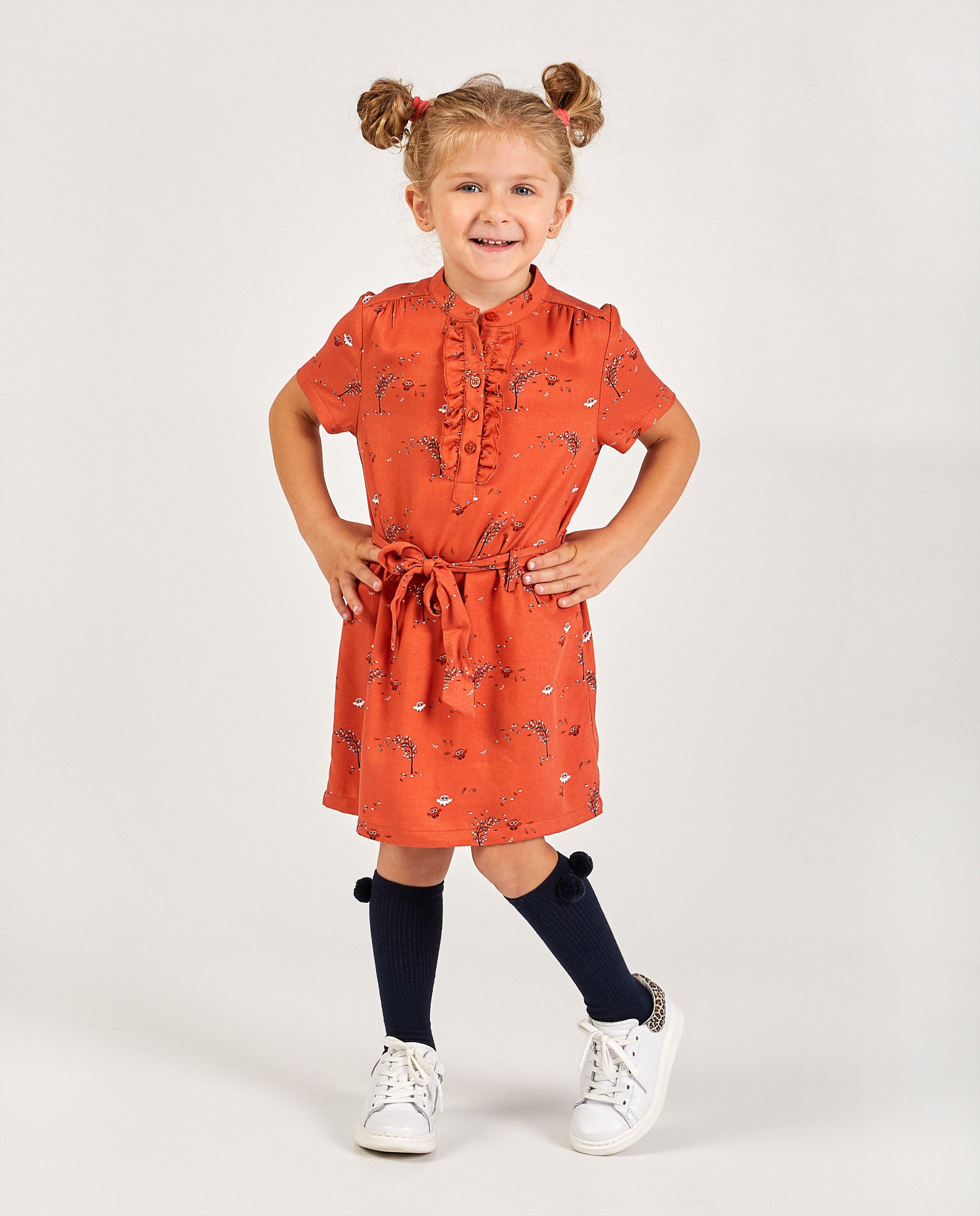 Oranje jurk met print - Product Detail - bruin - afbeelding nummer 1