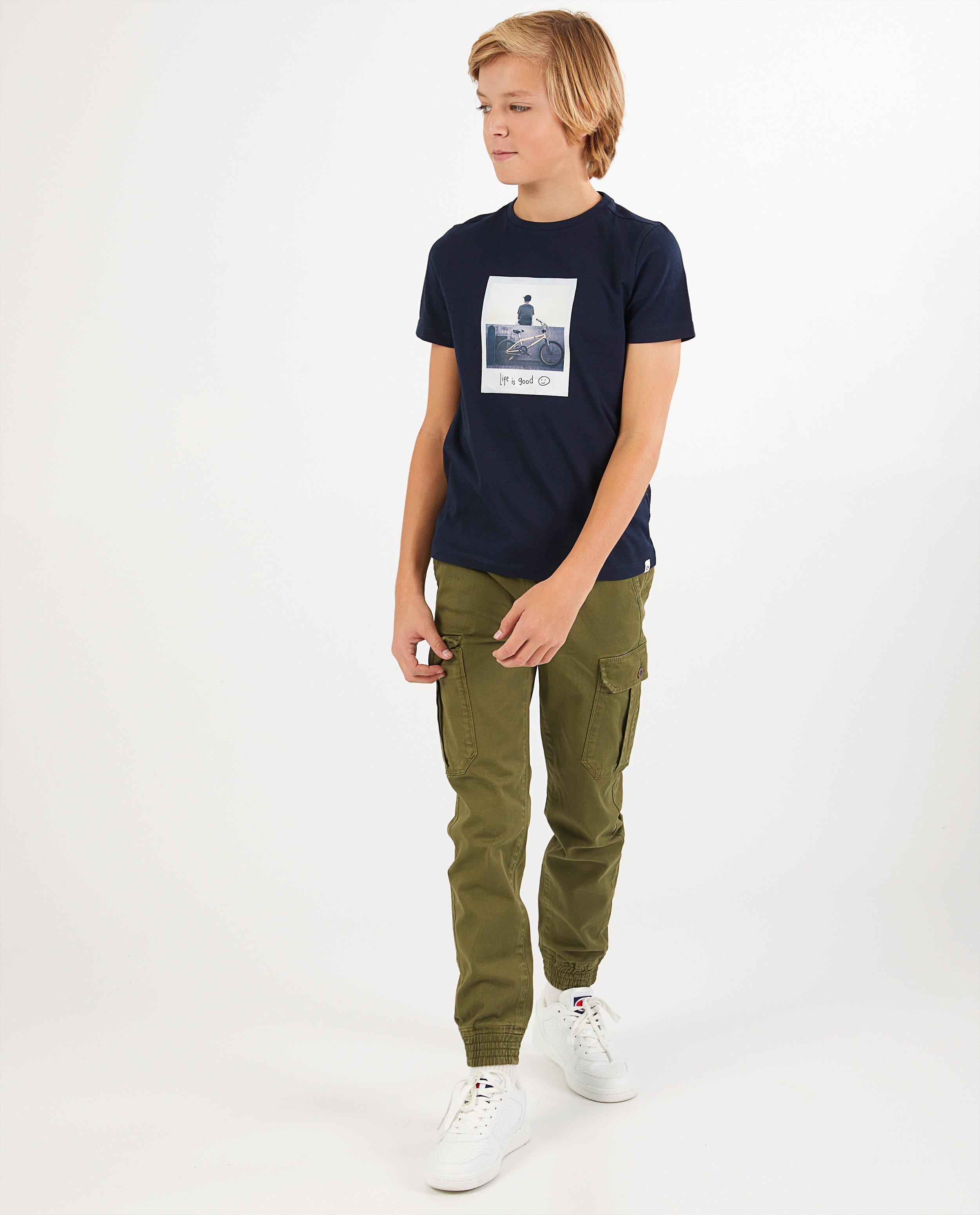 Groene cargo-broek, 7-14 jaar - Product Detail - khaki - afbeelding nummer 1