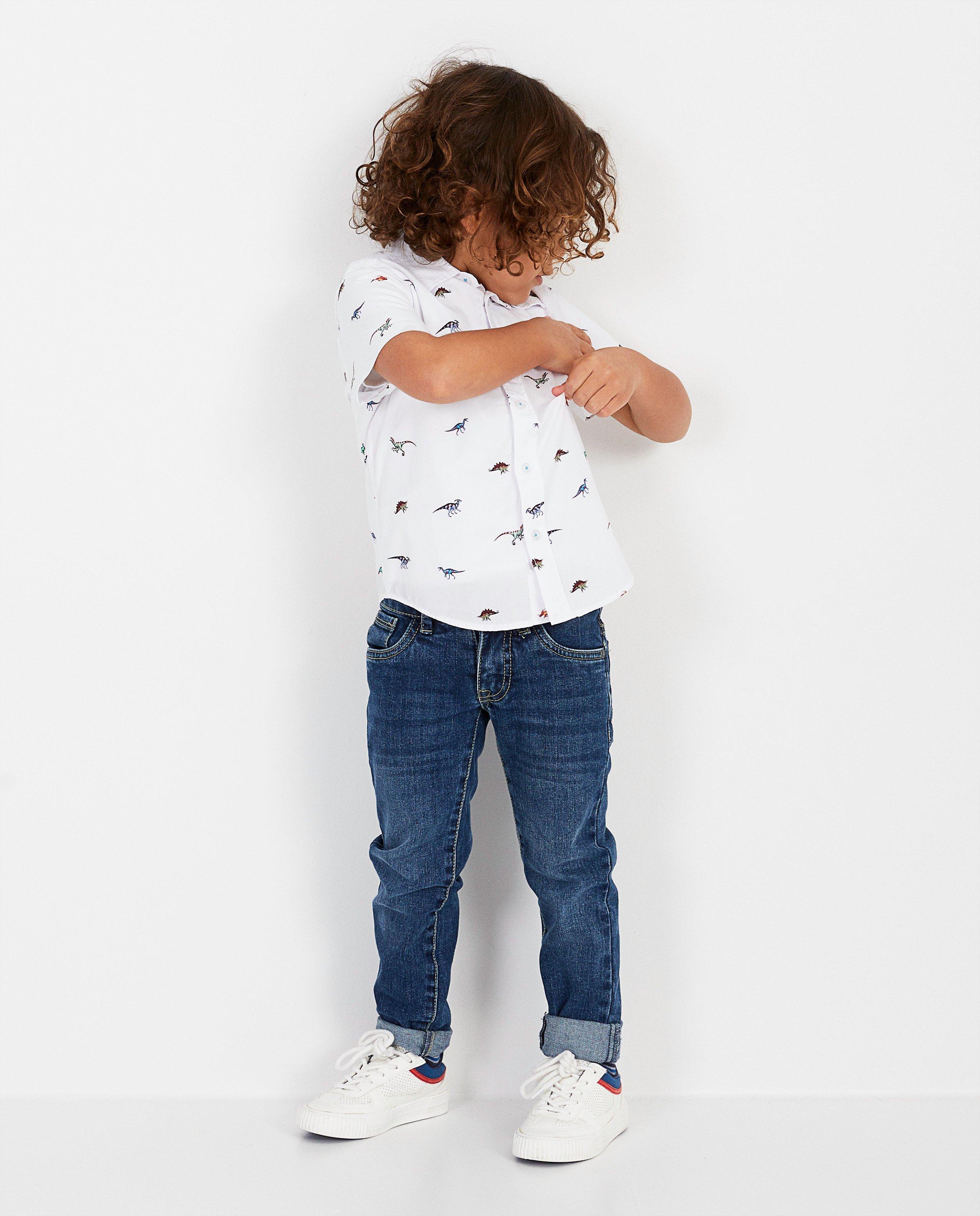 Witte hemdje met dino-print - allover - JBC