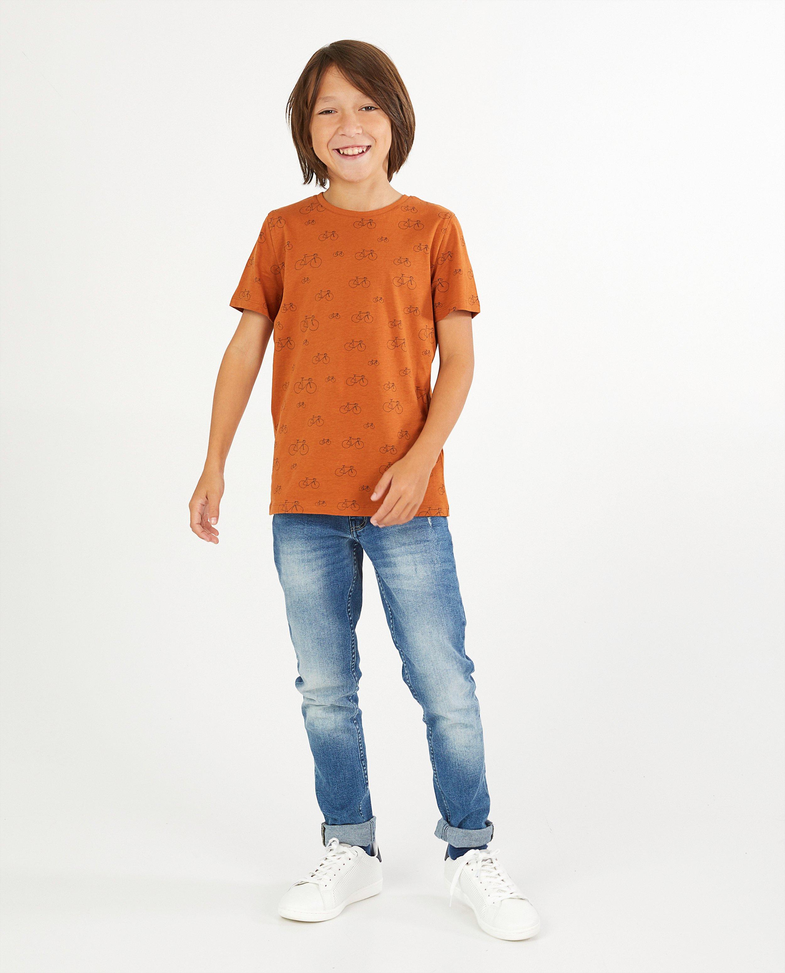Bruin T-shirt met print BESTies - stretch - Besties