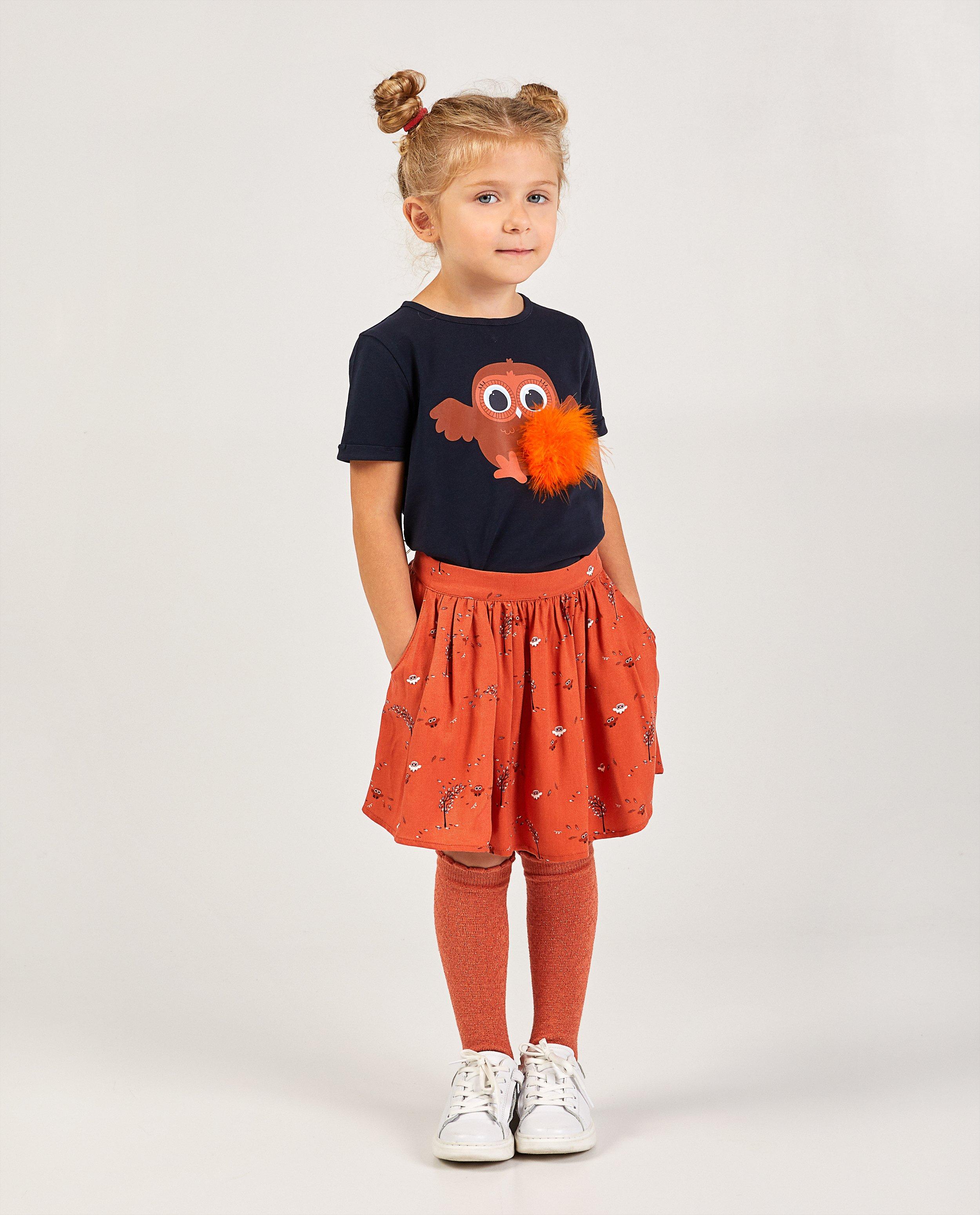 Oranje rokje met print - allover - Milla Star