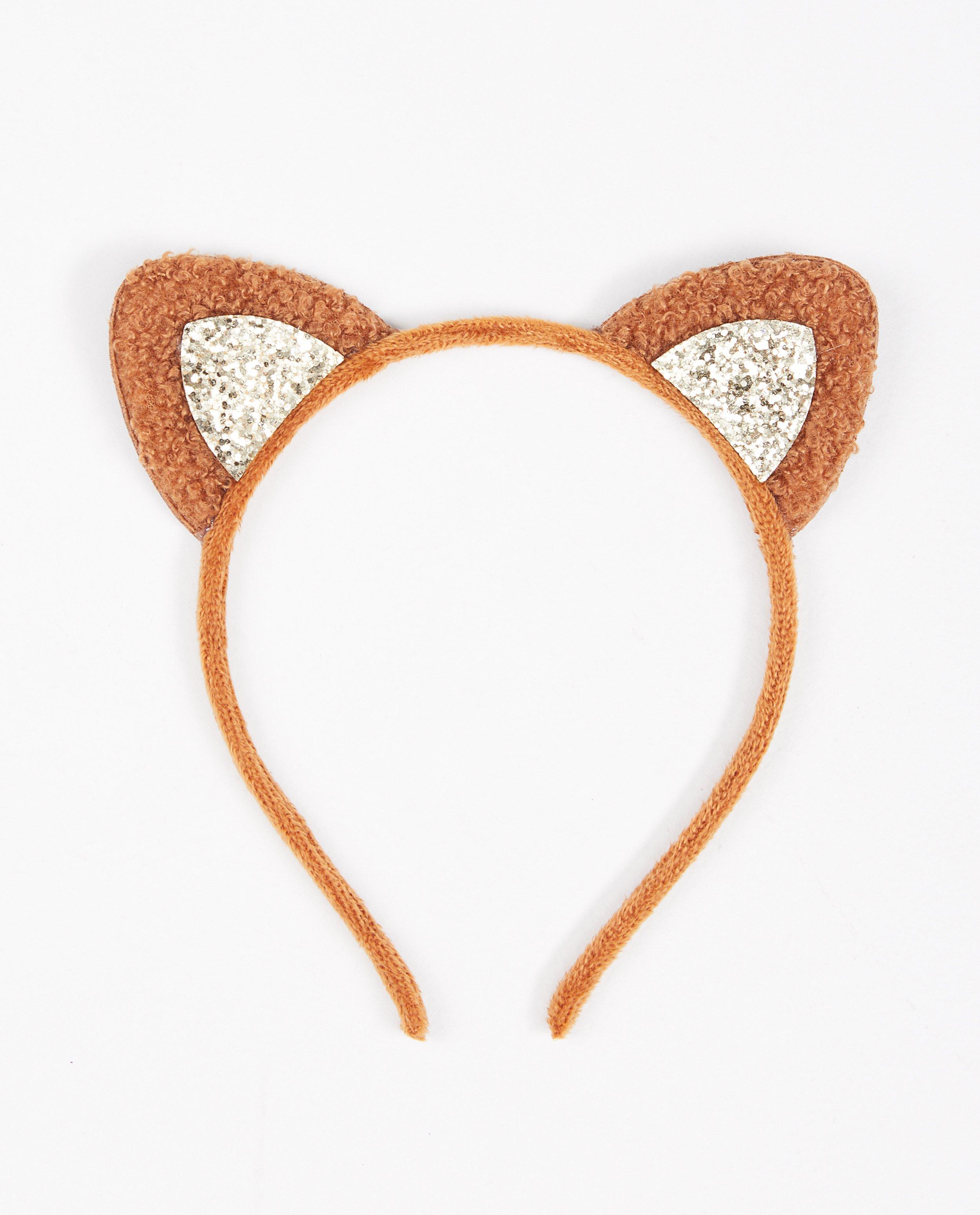 Bruine diadeem met oortjes BESTies - met glitter - JBC
