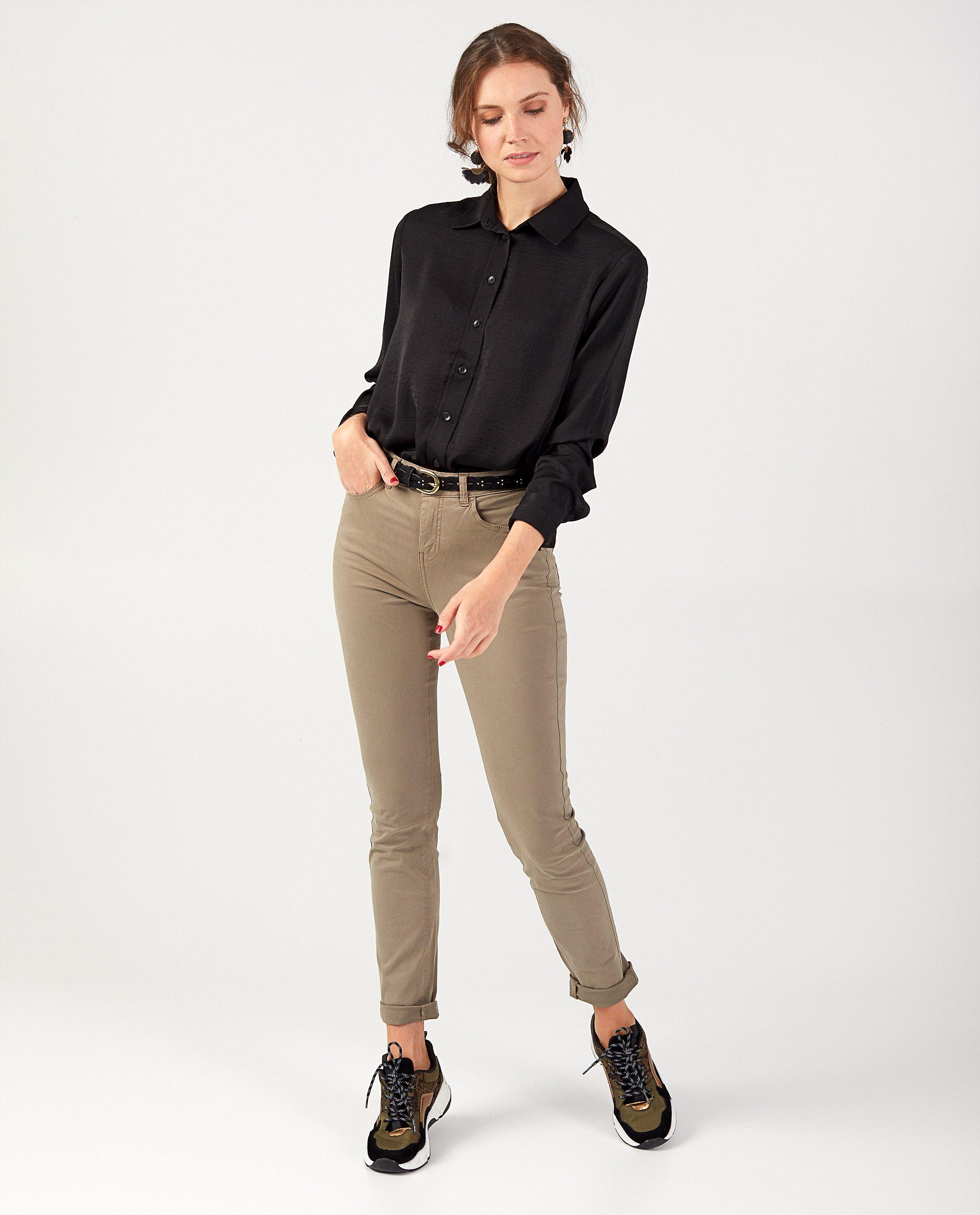 Pantalon noir Sora - slim fit - D&eacute;tails du produit - khaki - image num&eacute;ro 1