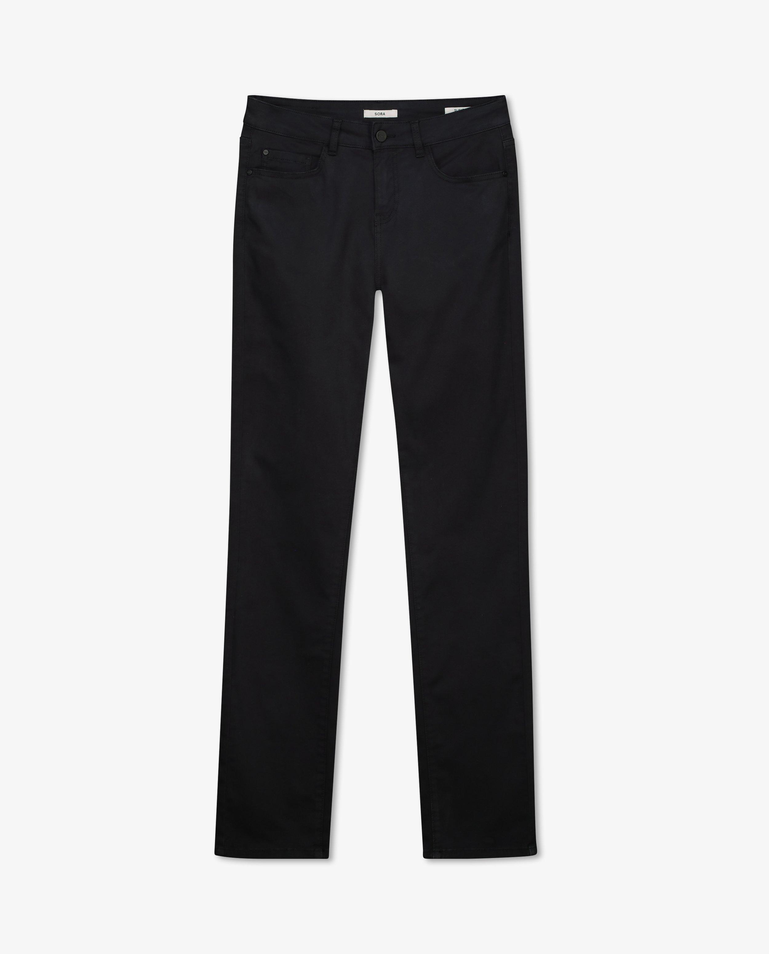 Broeken - Zwarte broek Sora - slim fit