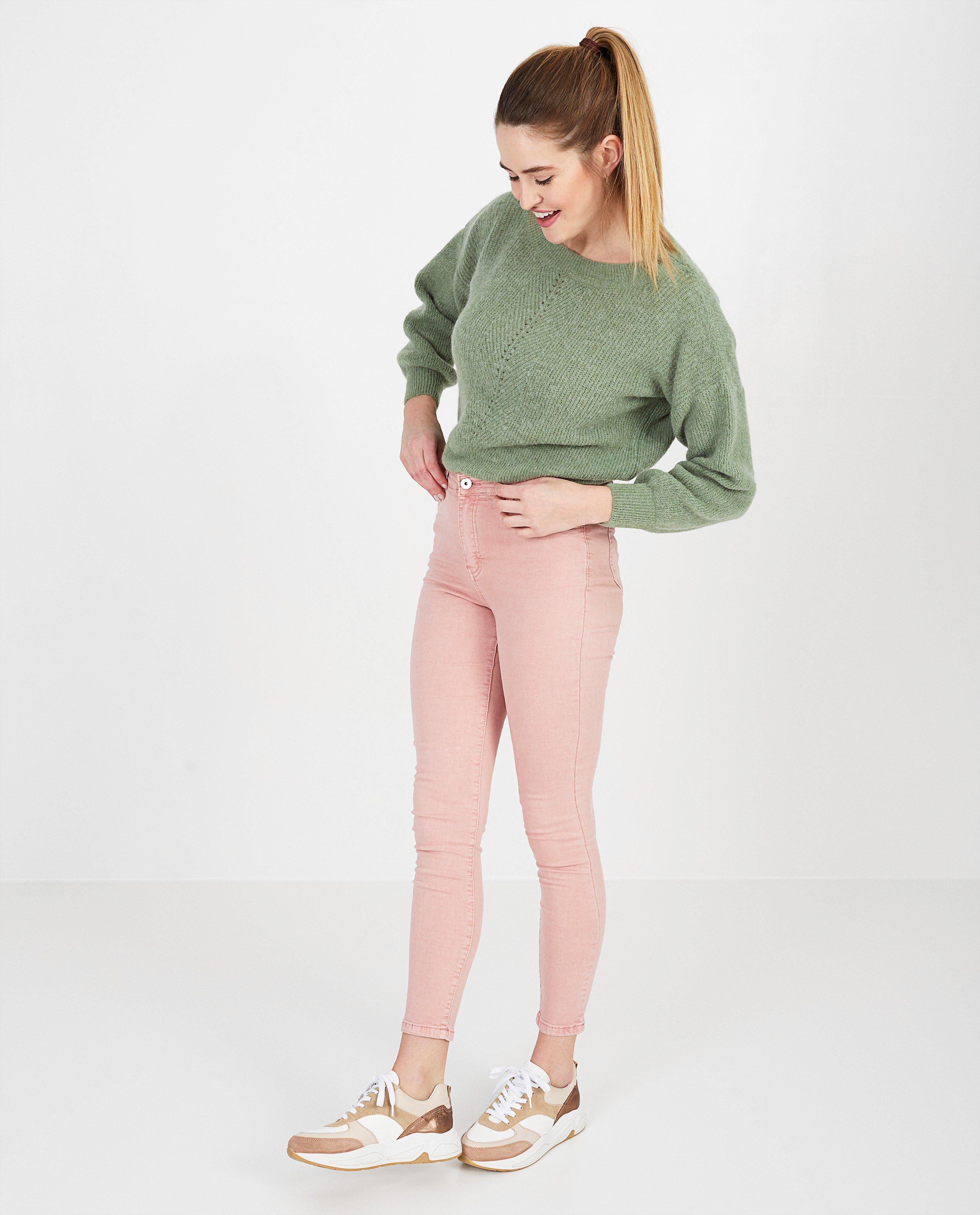 Roze trui met ajourpatroon - null - Ella Italia
