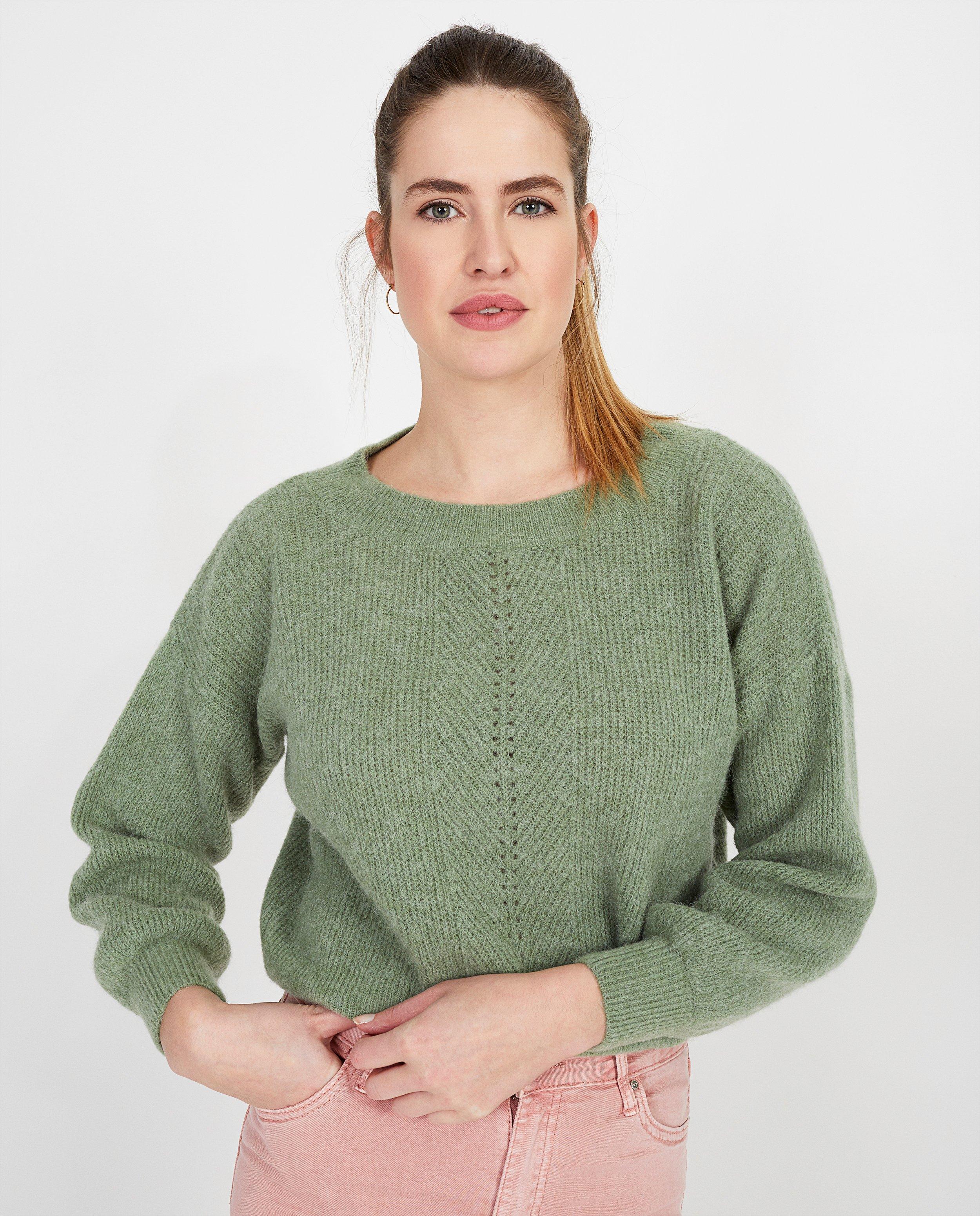 Pulls - Roze trui met ajourpatroon